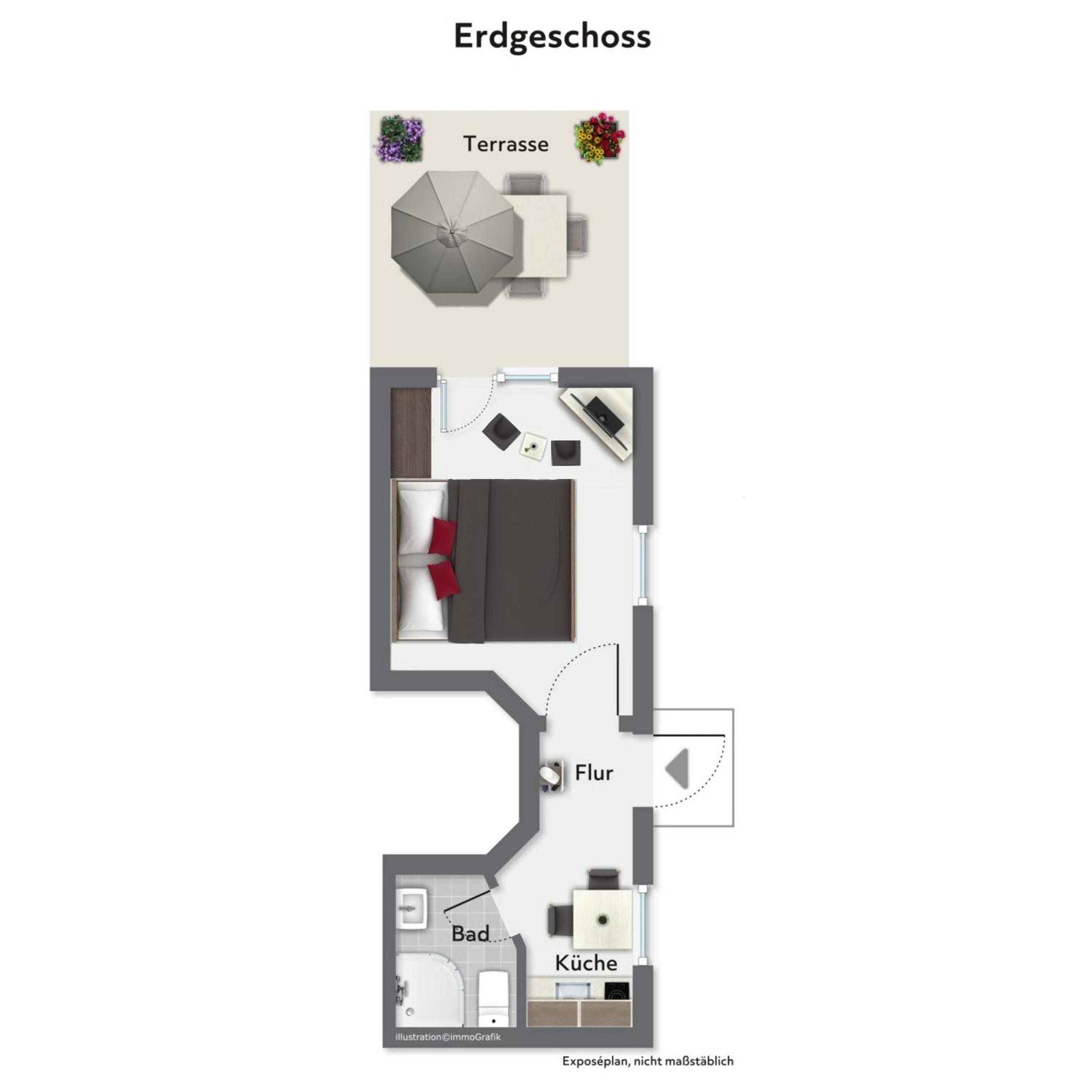 Gästehaus Karstadt Wohnung 02 - Gartenblick