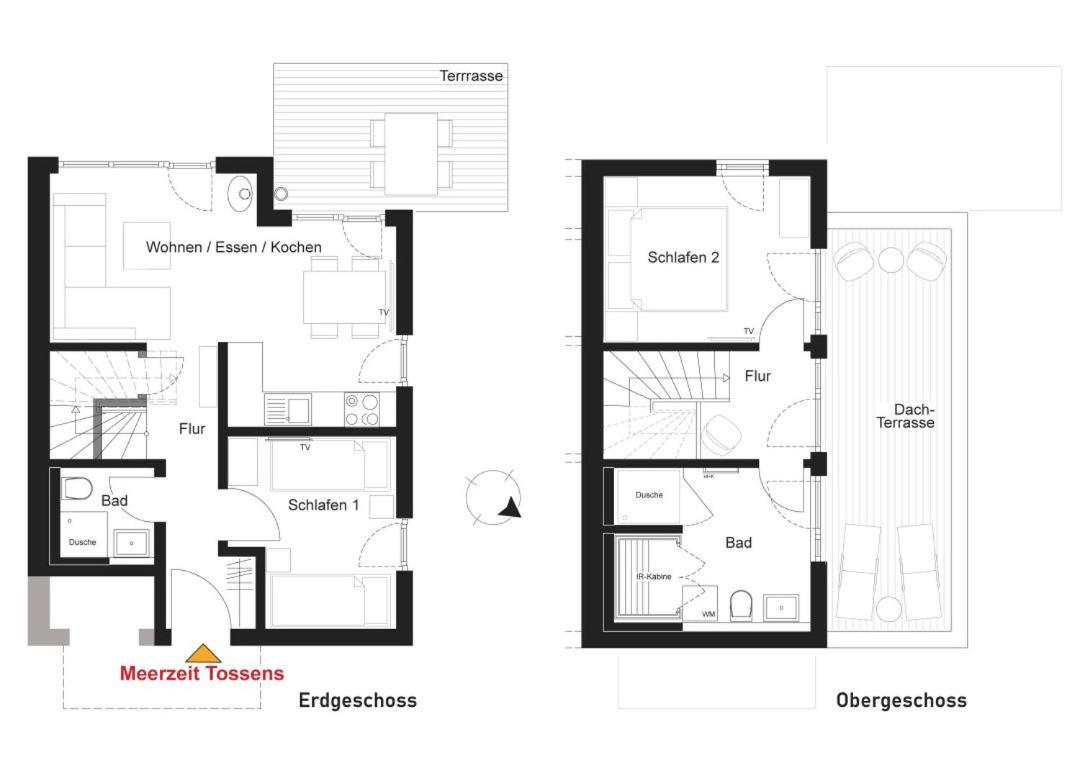 Meerzeit Tossens - Mit Infrarotsauna, Garten und Dachterrasse
