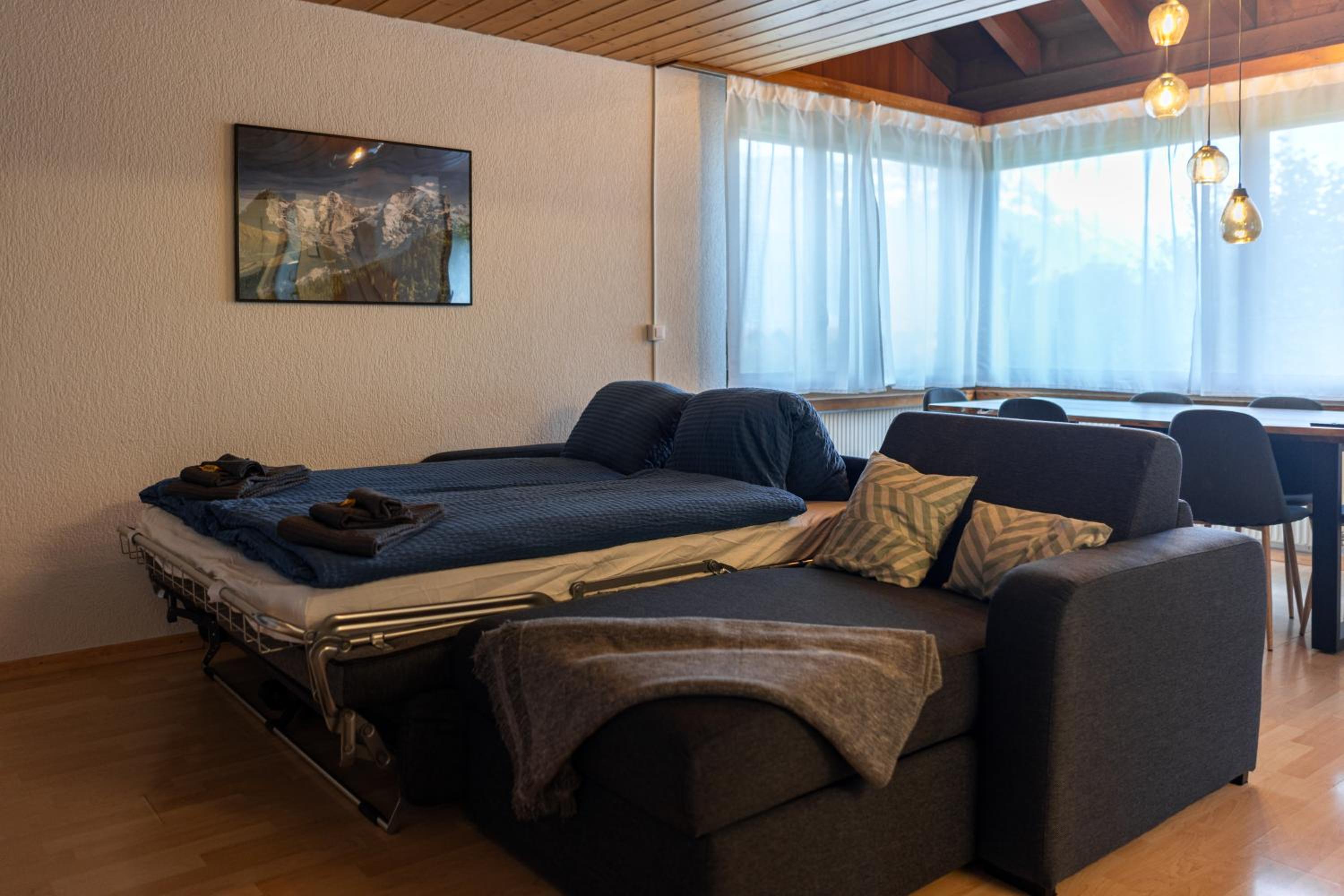 Alpine view with balcony near Interlaken