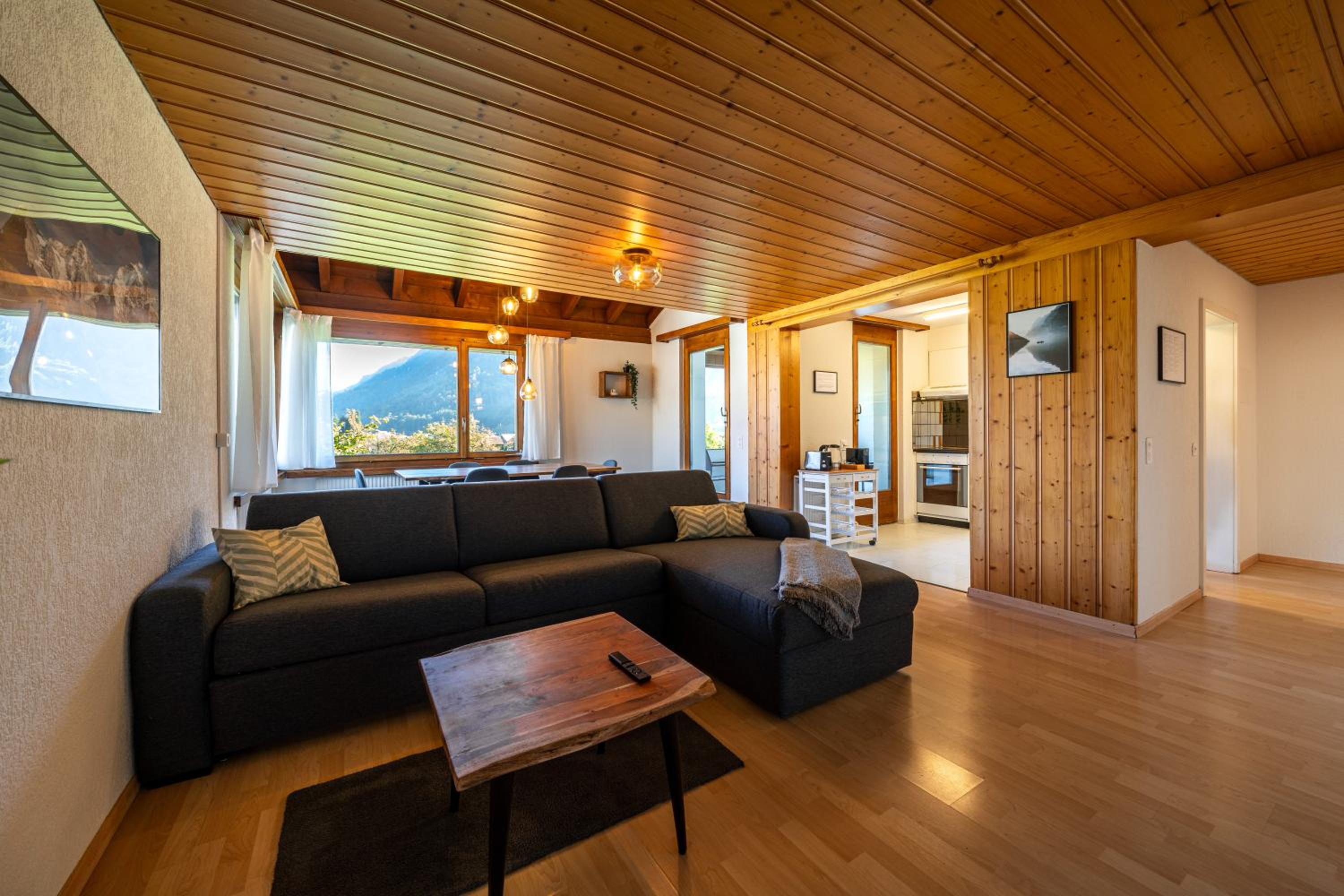 Alpine view with balcony near Interlaken
