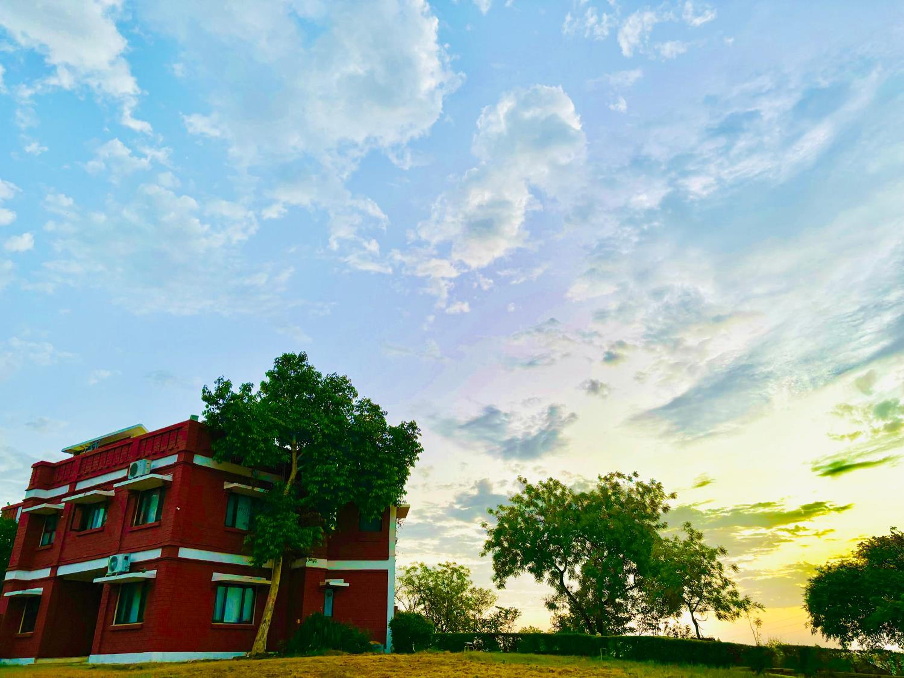 Aravali red velvet resort view 2