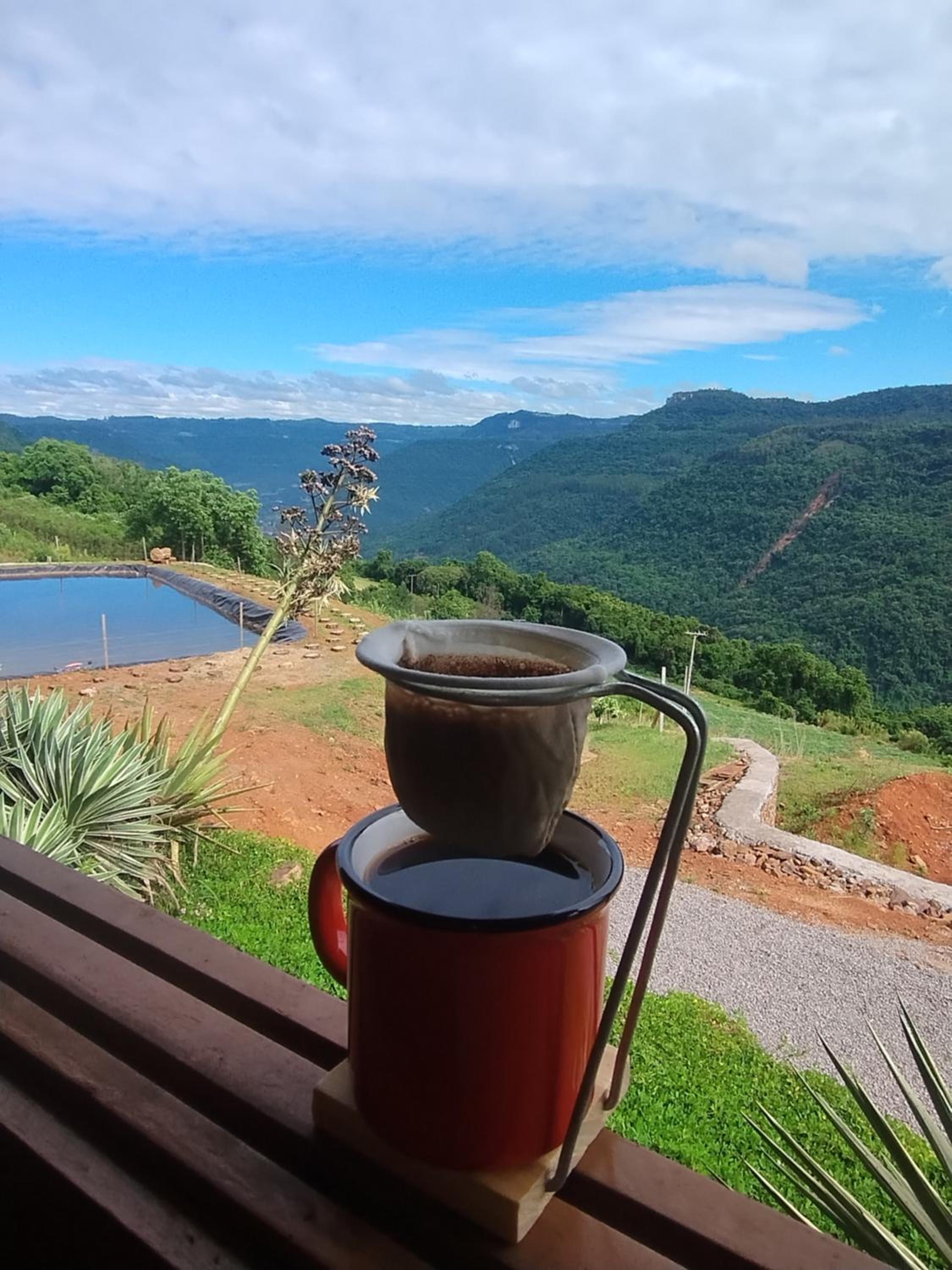 Chalé romântico com vista e banheira