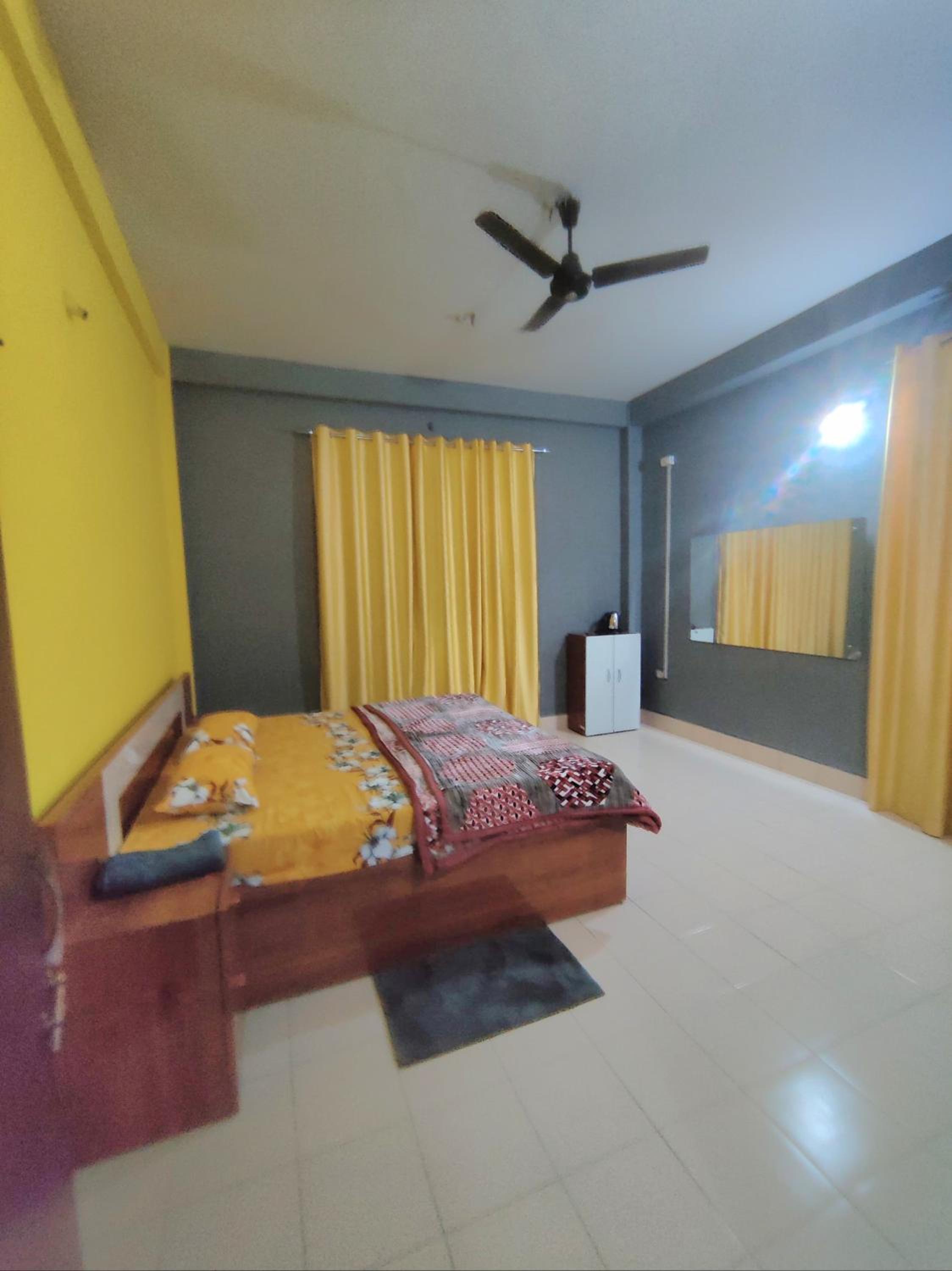 Yellow minimalistic room view 2