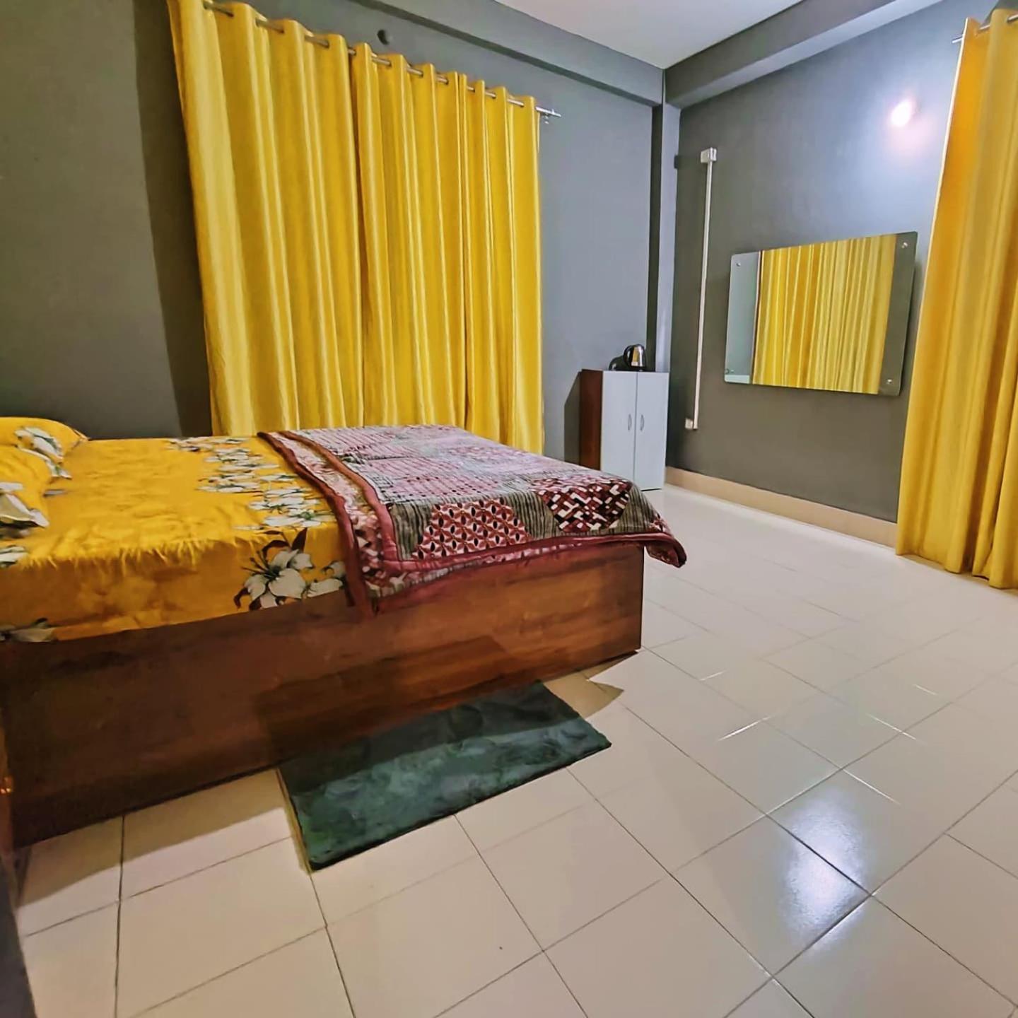 Yellow minimalistic room view 4