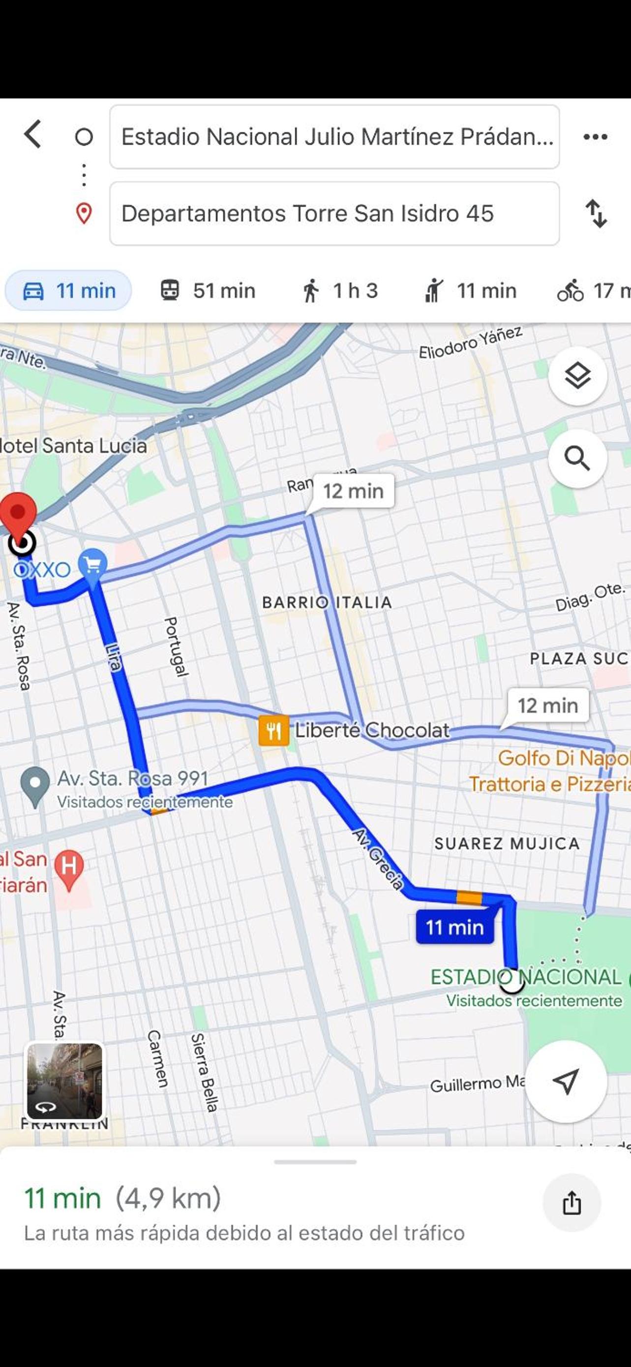 1Centro histórico, salida Metro Santa Lucía Clínica Católica