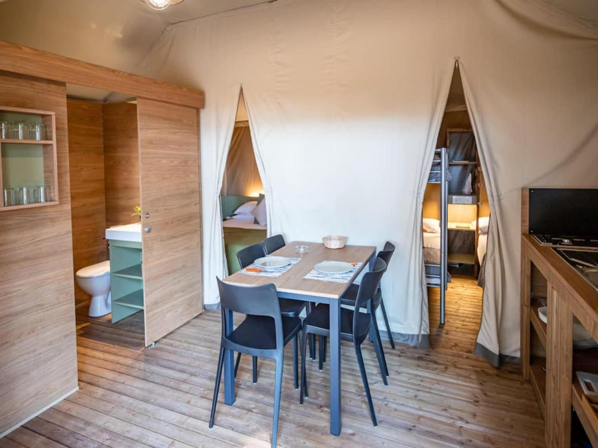 Tent safari savannah with furniture