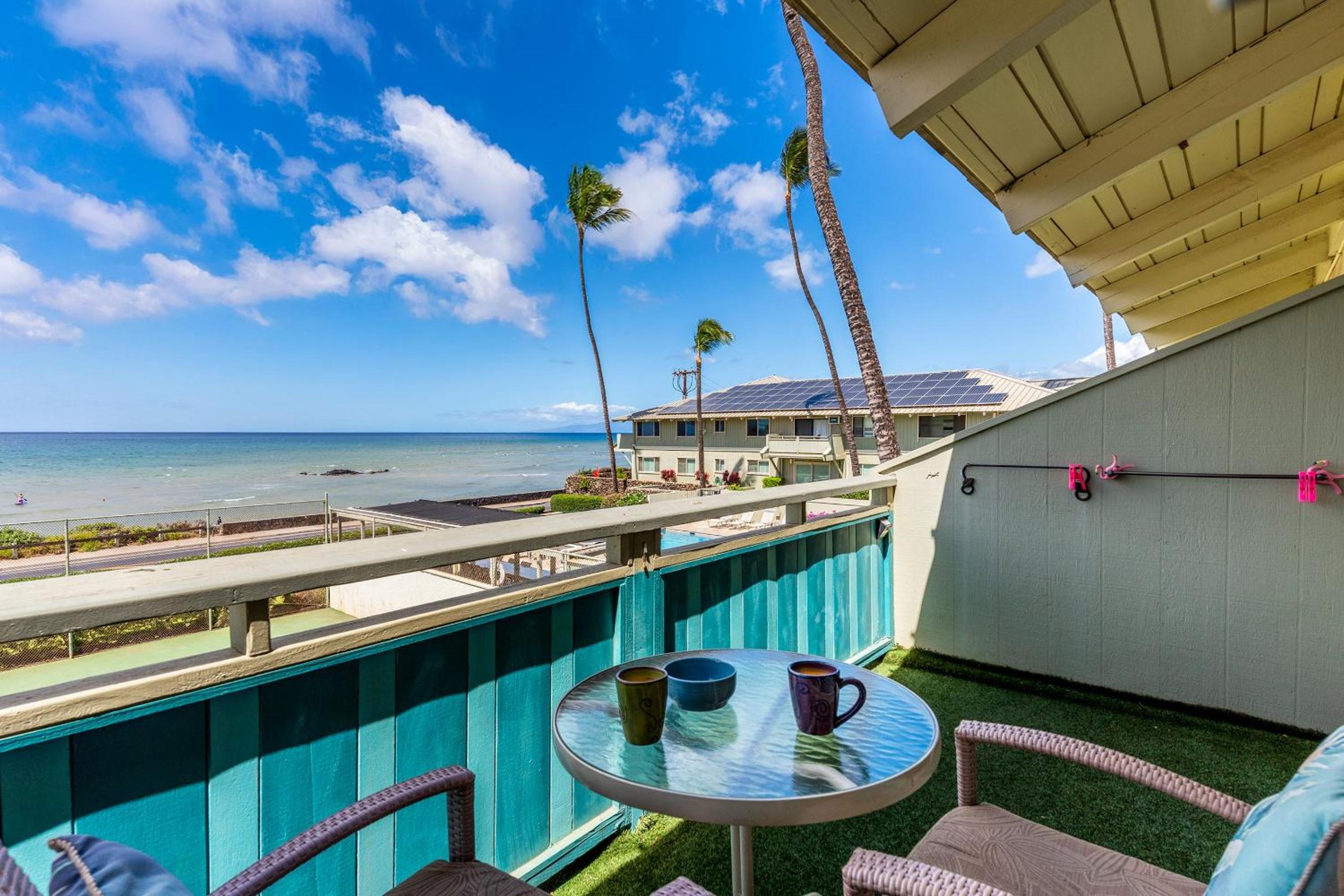 Shores of Maui 215 - Dramatic Ocean Views, Steps to the Beach, Renovated, AC!