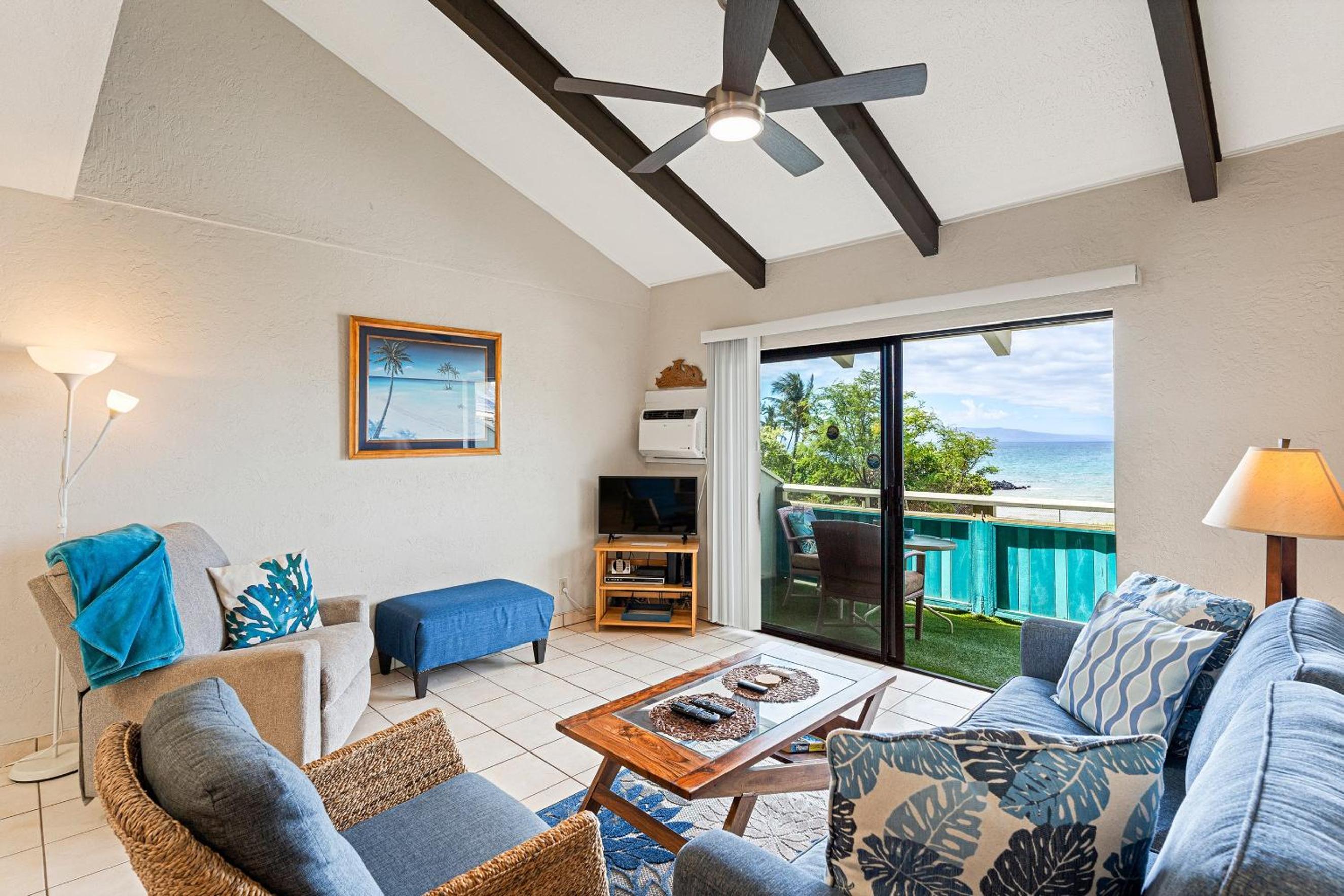 Shores of Maui 215 - Dramatic Ocean Views, Steps to the Beach, Renovated, AC!