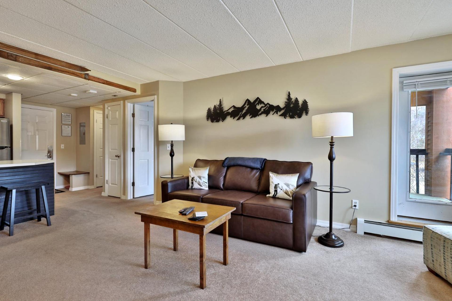 Pico Mountain Condo C-307 - 1 BR, 1BA Steps to Pico Ski Slopes, Bus to Killington