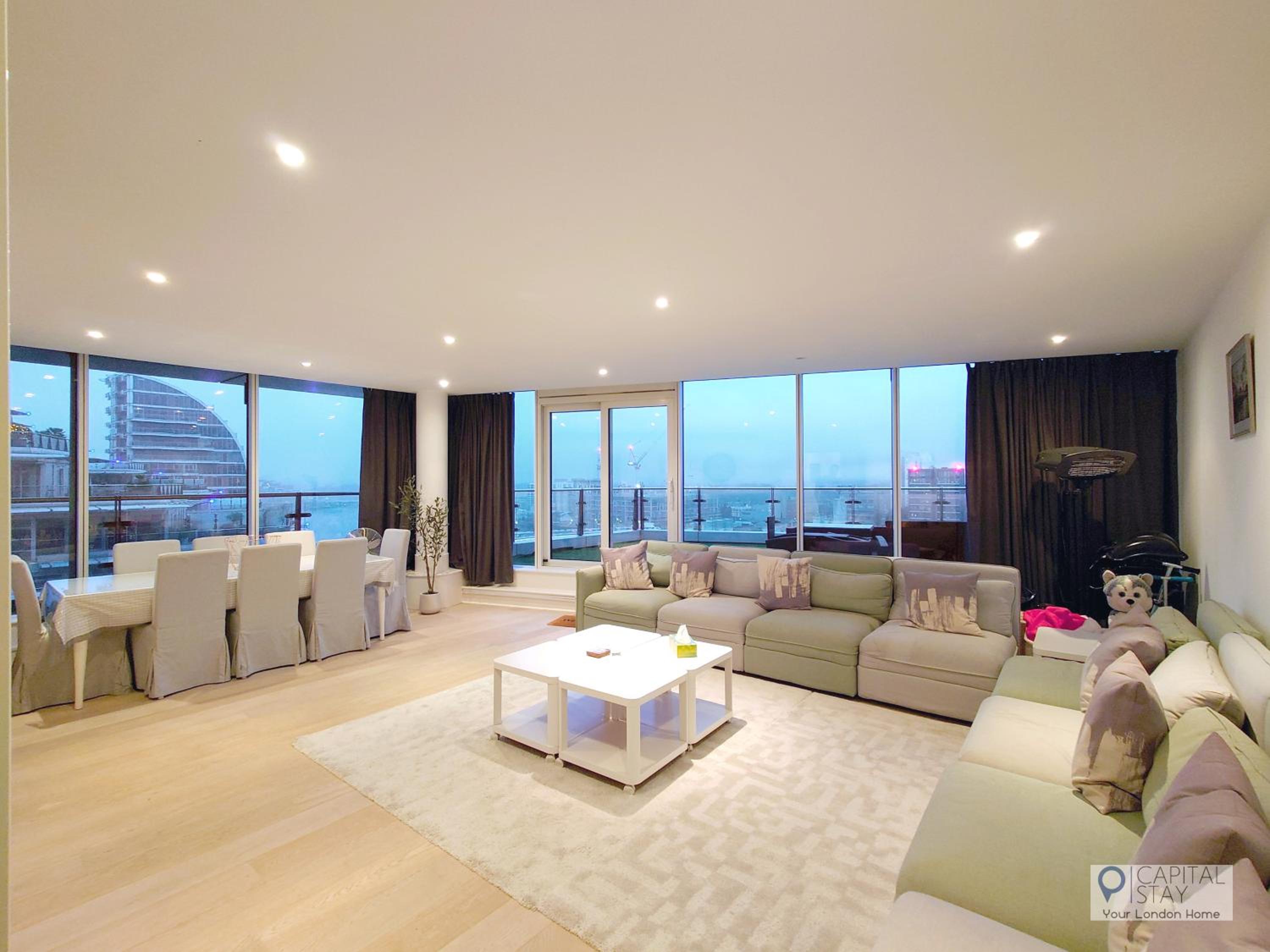 3 Bed Serviced Apartment in Battersea - River views