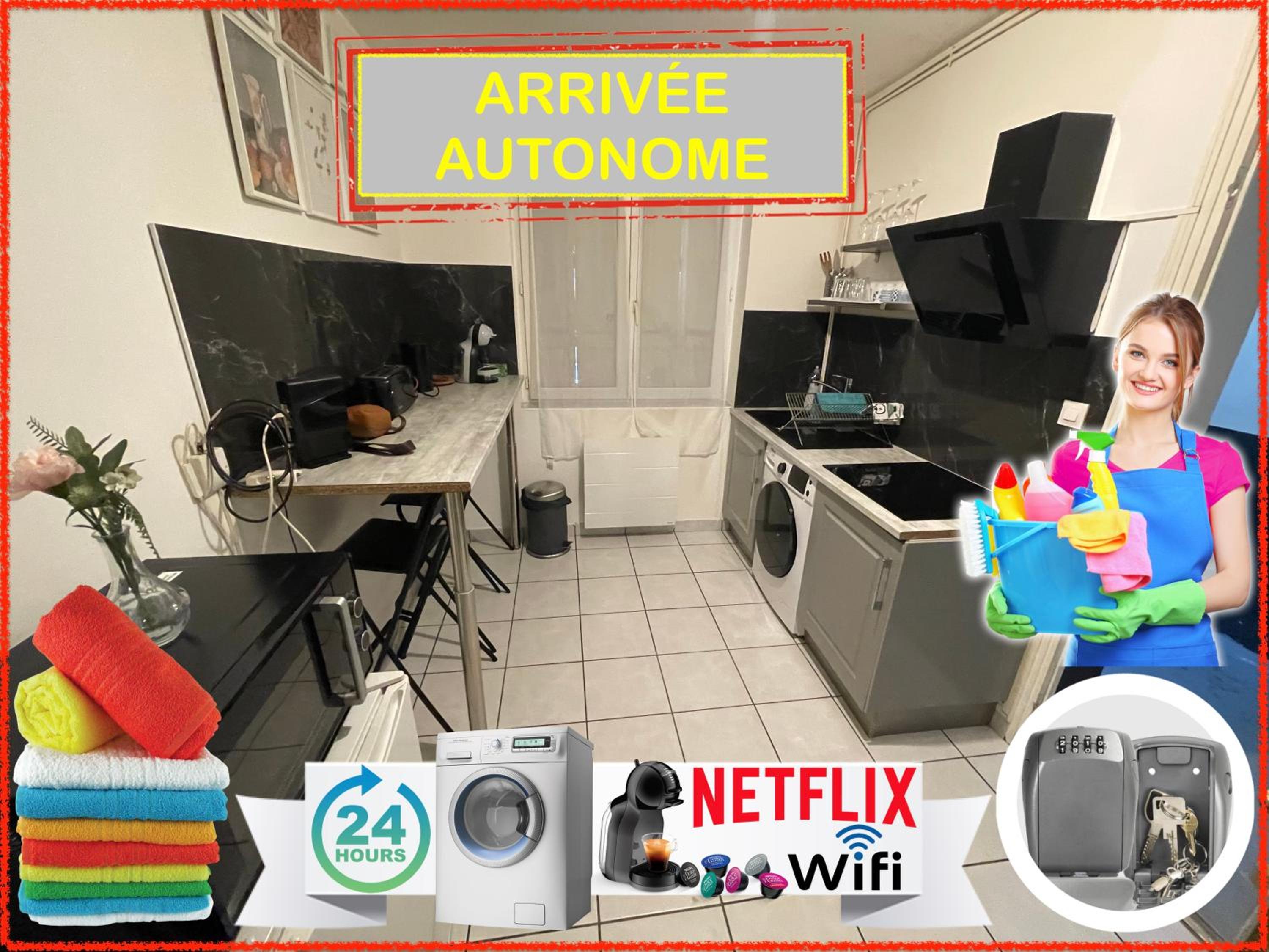 023 CHIC & COSY F1 23m2 HYPERCENTRE WIFI SMART TV NETFLIX