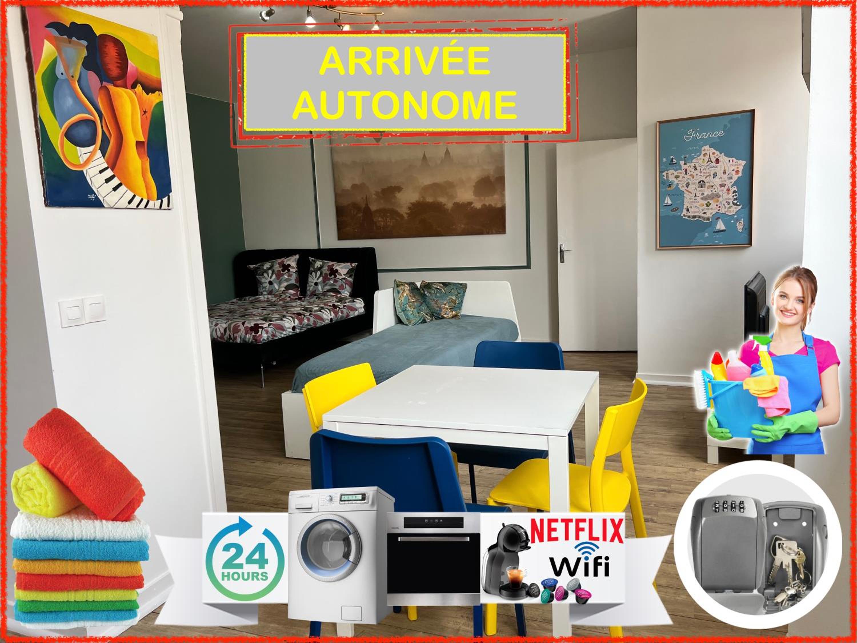 011 CHIC & COSY STUDIO 40m2 HYPERCENTRE WIFI SMART TV NETFLIX