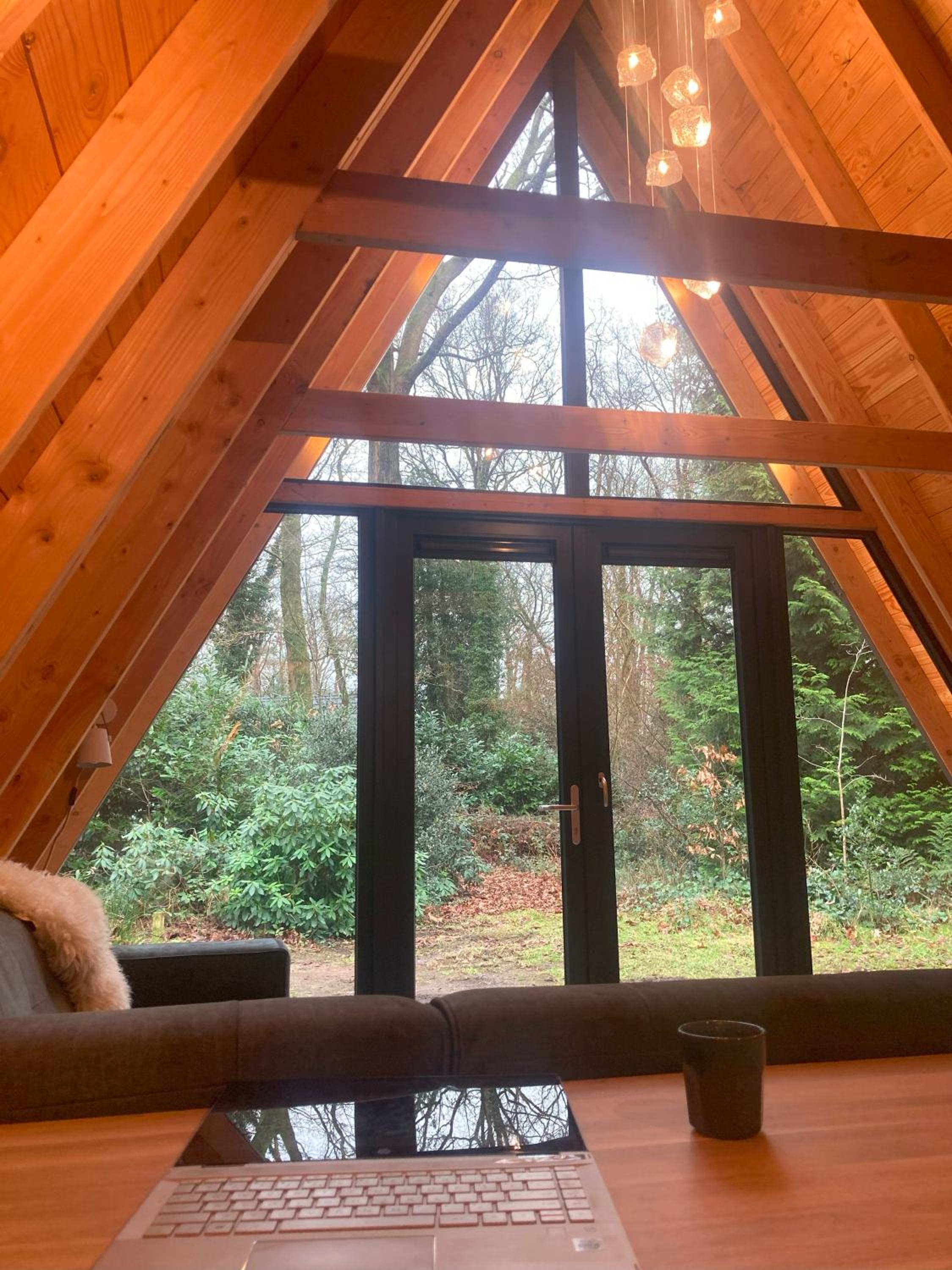 A-huis in het bos van Drenthe
