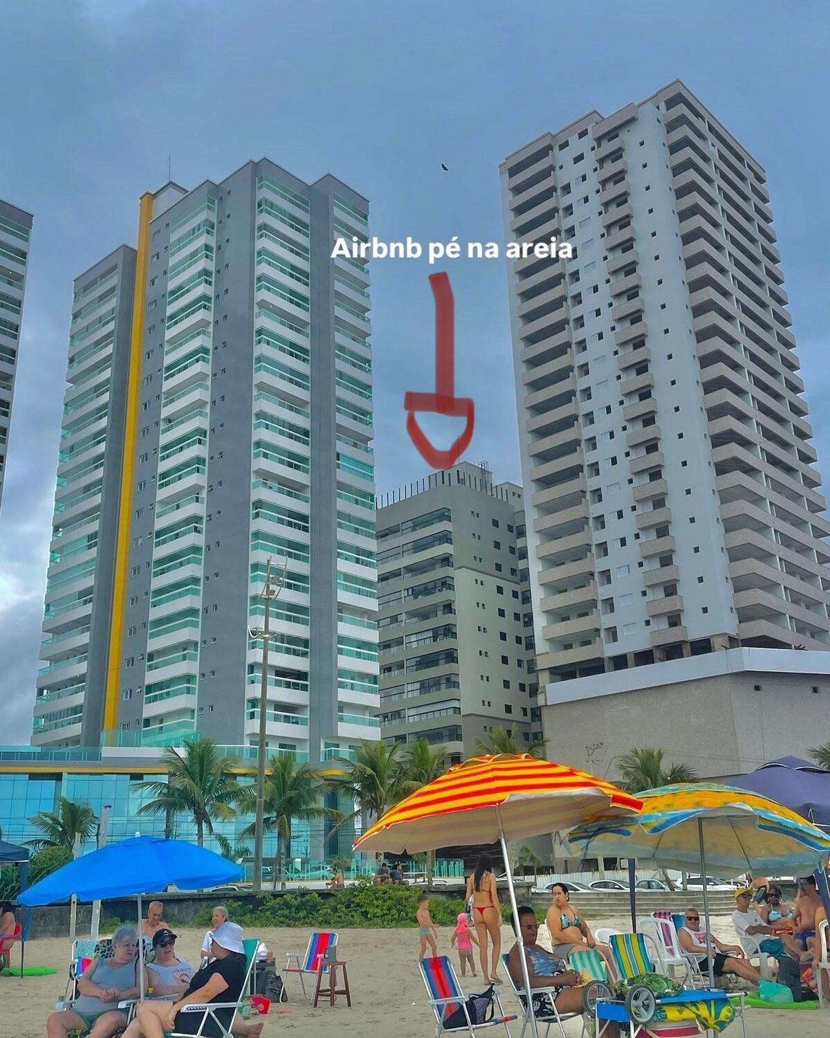 Apartamento novo pé na areia vista mar