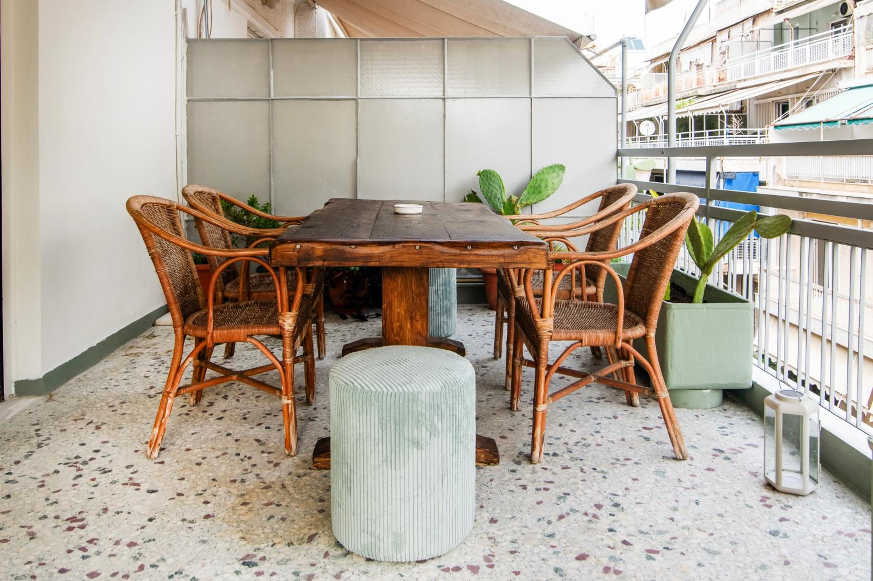 Stylish 2-Bedroom Apartment with Big Terrace in Athens