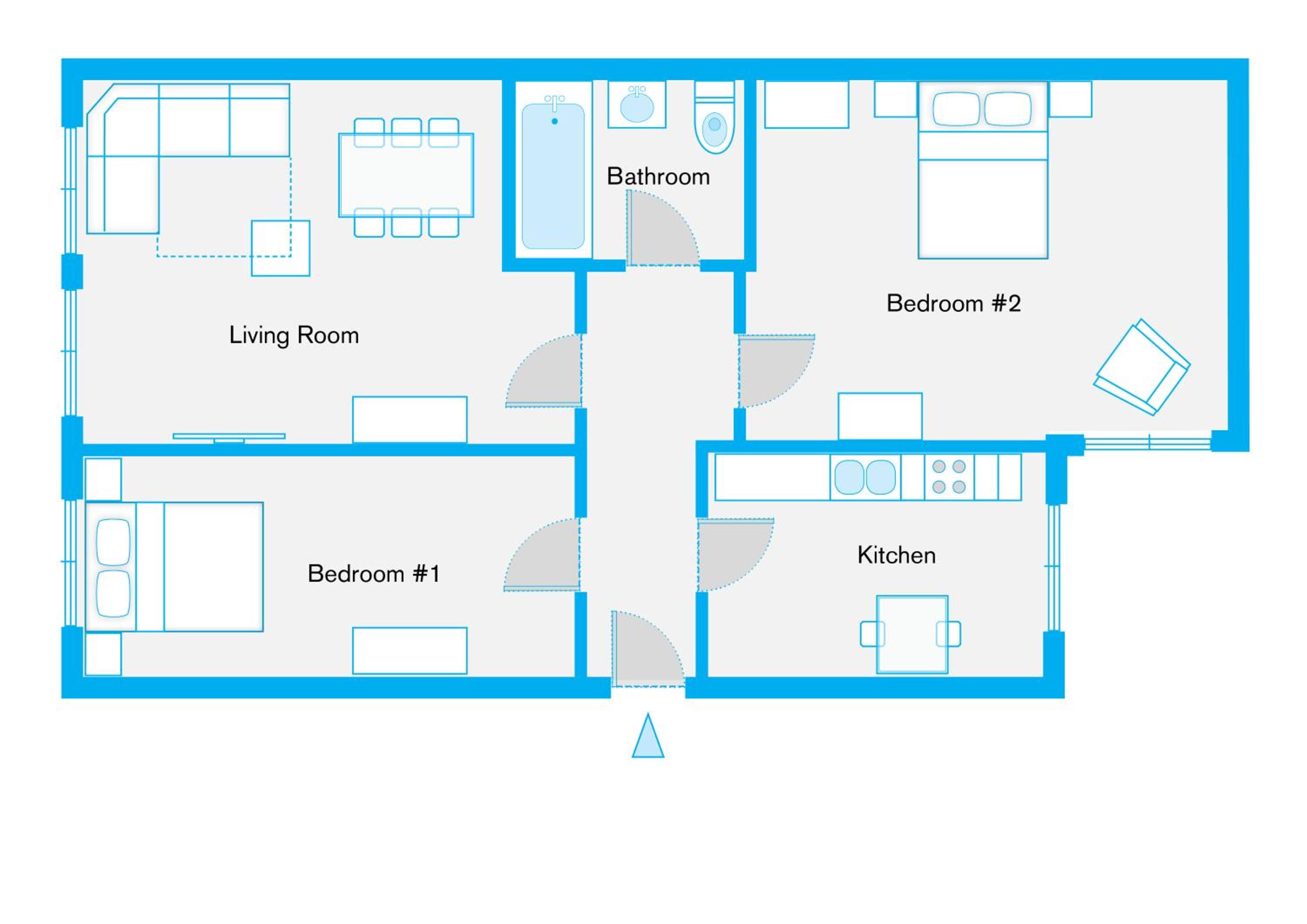 The Rheinsberger Mitte, 80m2, 2BR & Living Room, downtown location, Sleeps 6