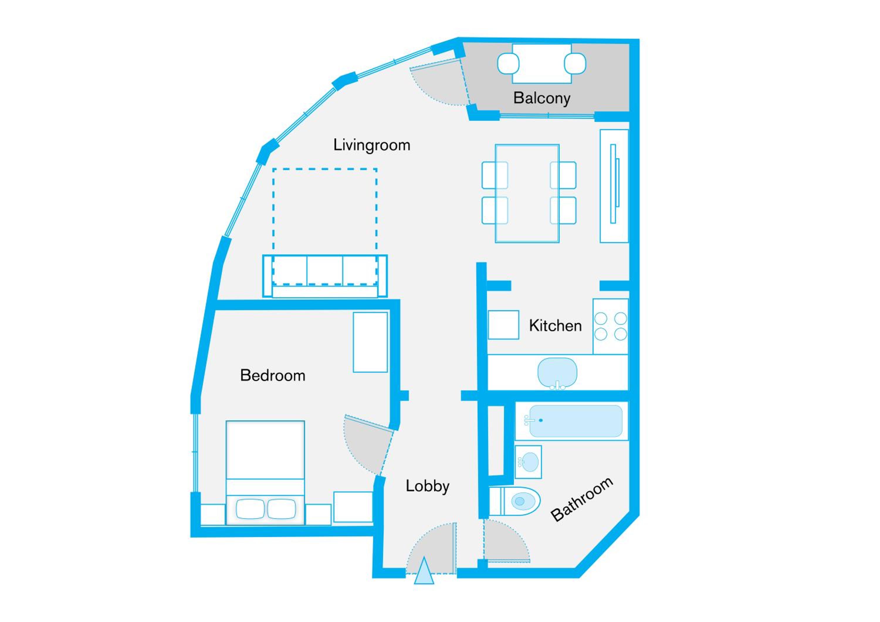 The Maybach - rooftop living XBerg, 1BR, 1 living room, group & family friendly, 2 - 4 Guests