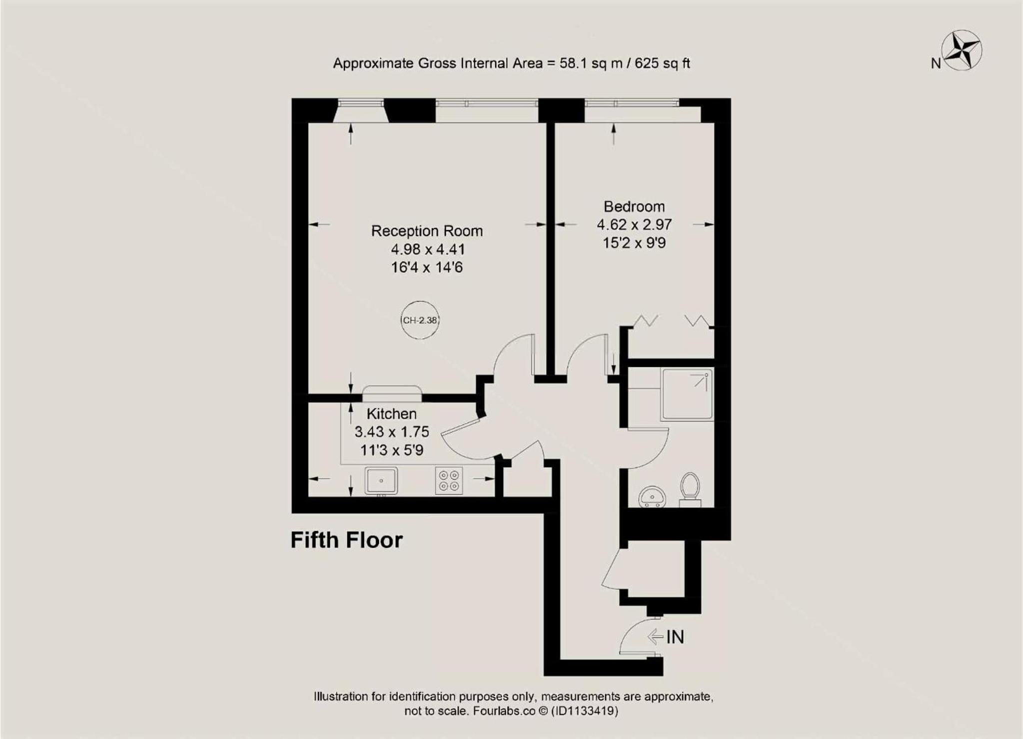 Light-filled 1 bed near Royal Opera House
