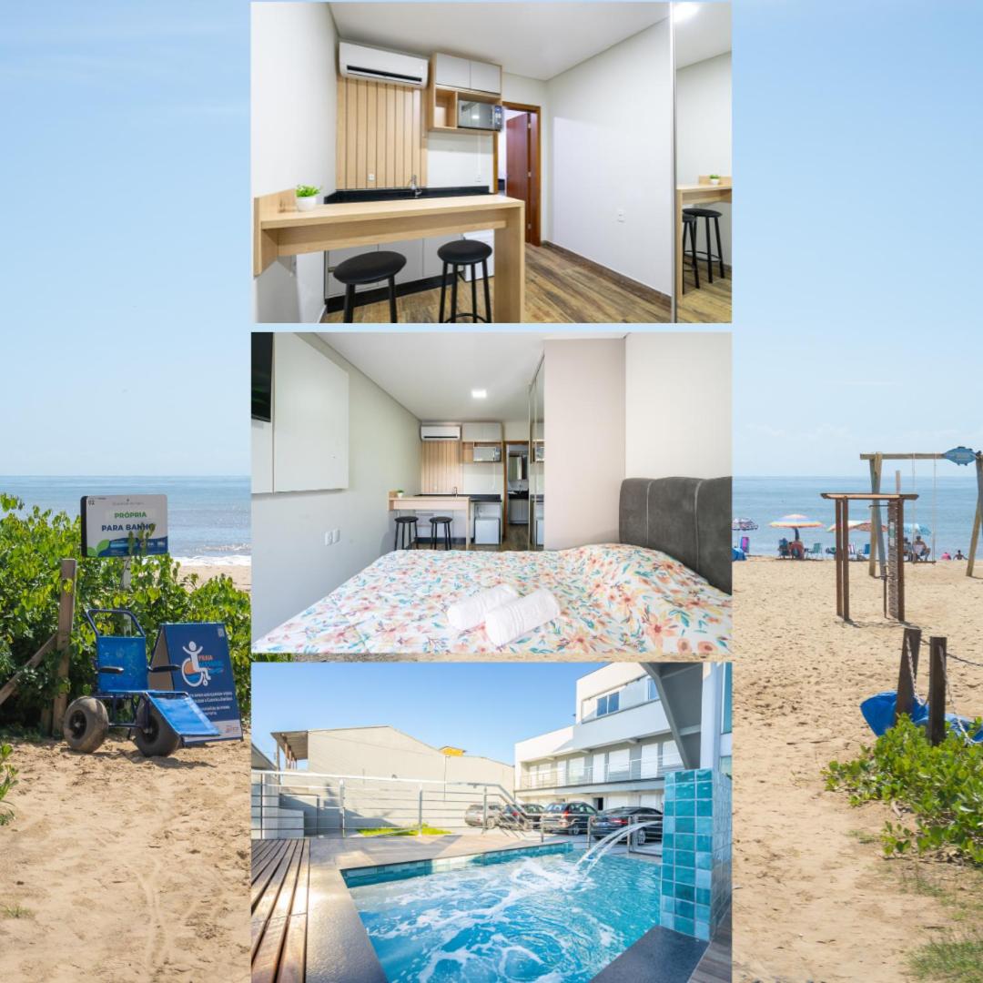 Studio A 350m PRAIA com Garagem privativa Cozinha funcional Ar Condicionado, Wi Fi, Localização estratégica, Centro da cidade, perto de tudo Reserve agora 