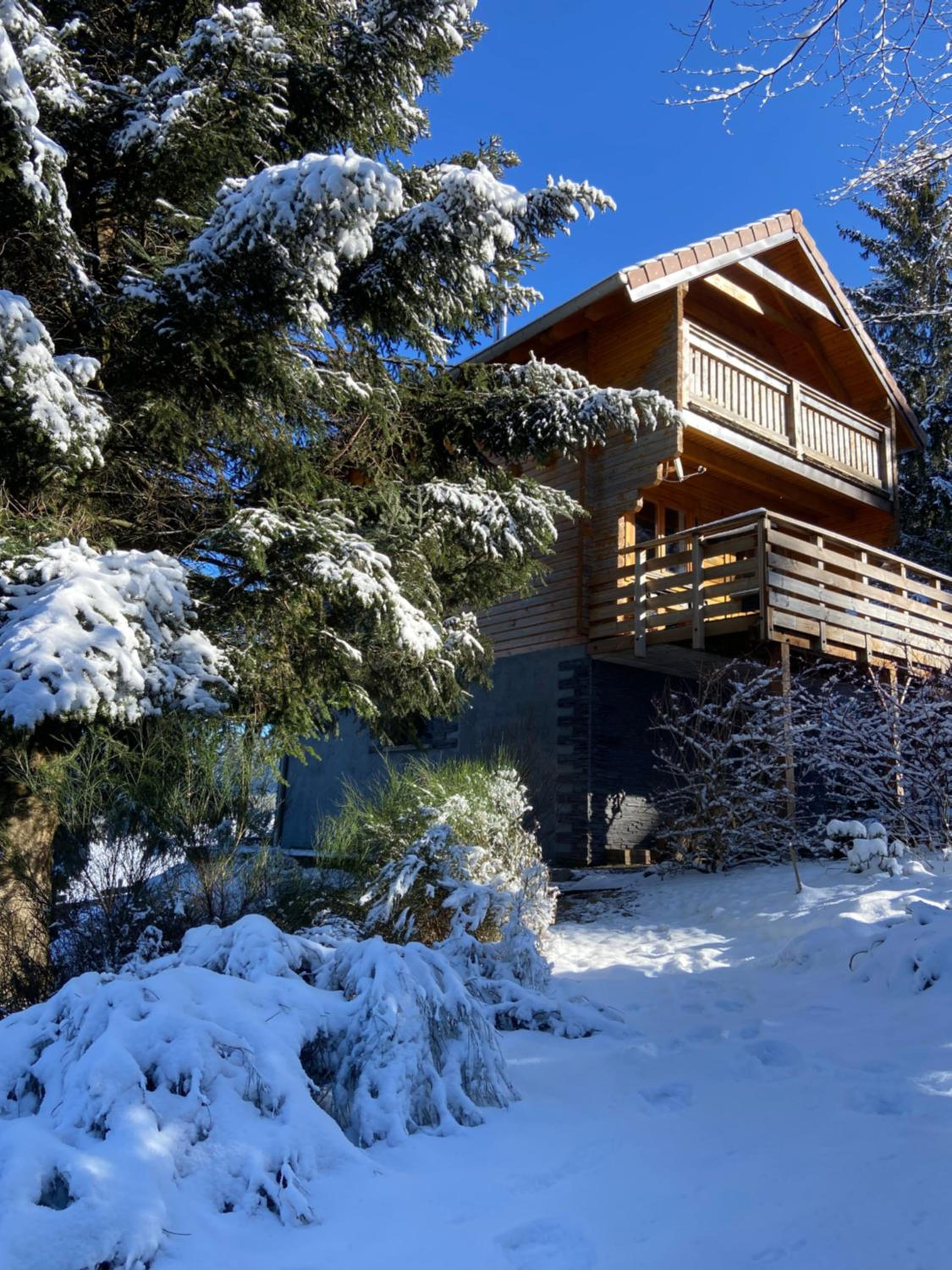 Chalet bois au calme, en lisière de forêt, balcons, sentiers balades Gérardmer & Alsace 