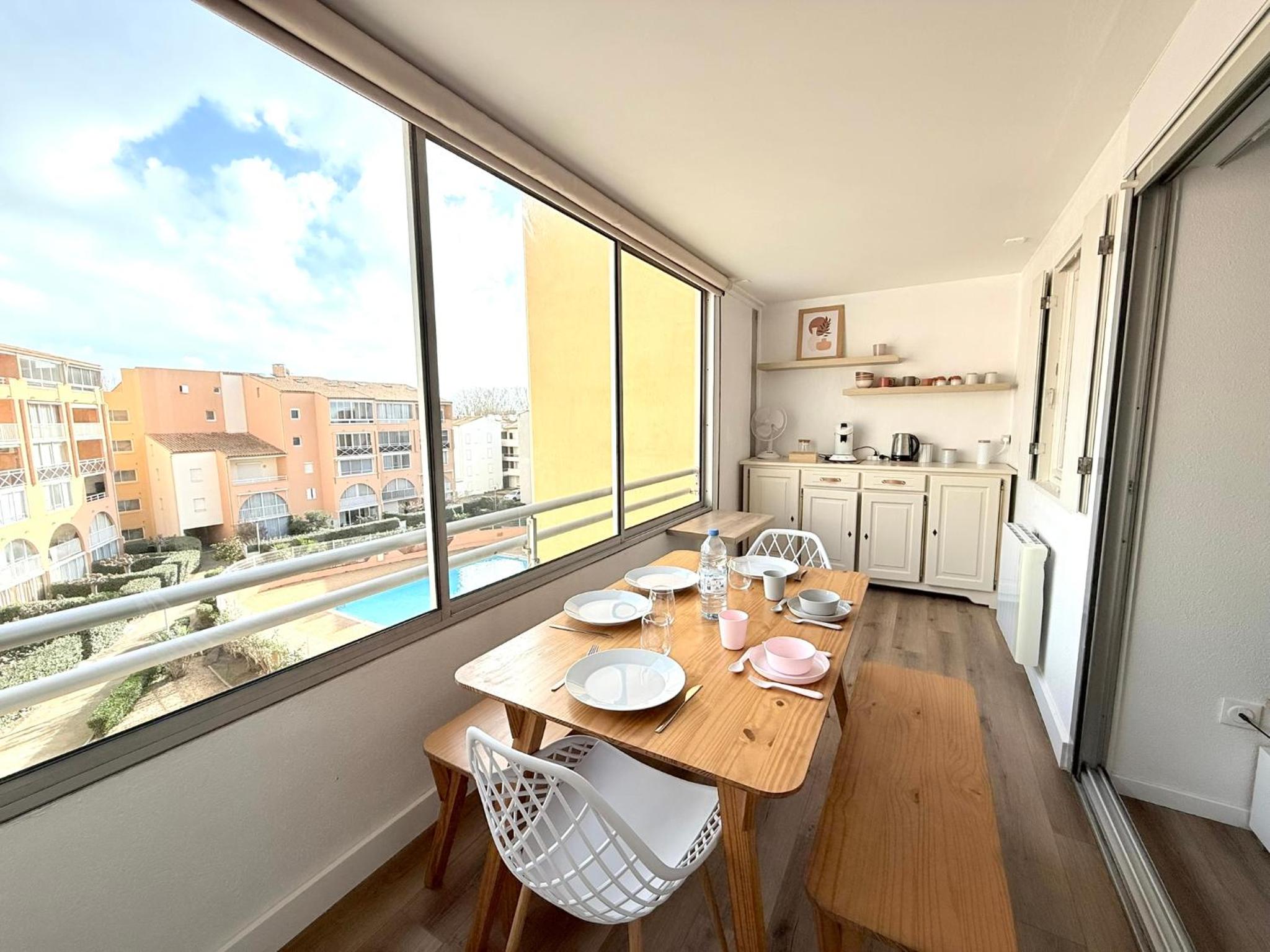 Appart Confort 4-6 Pers Agde,Animaux ok, Plage Richelieu à 150m, Piscine, Parking, Aqualand -