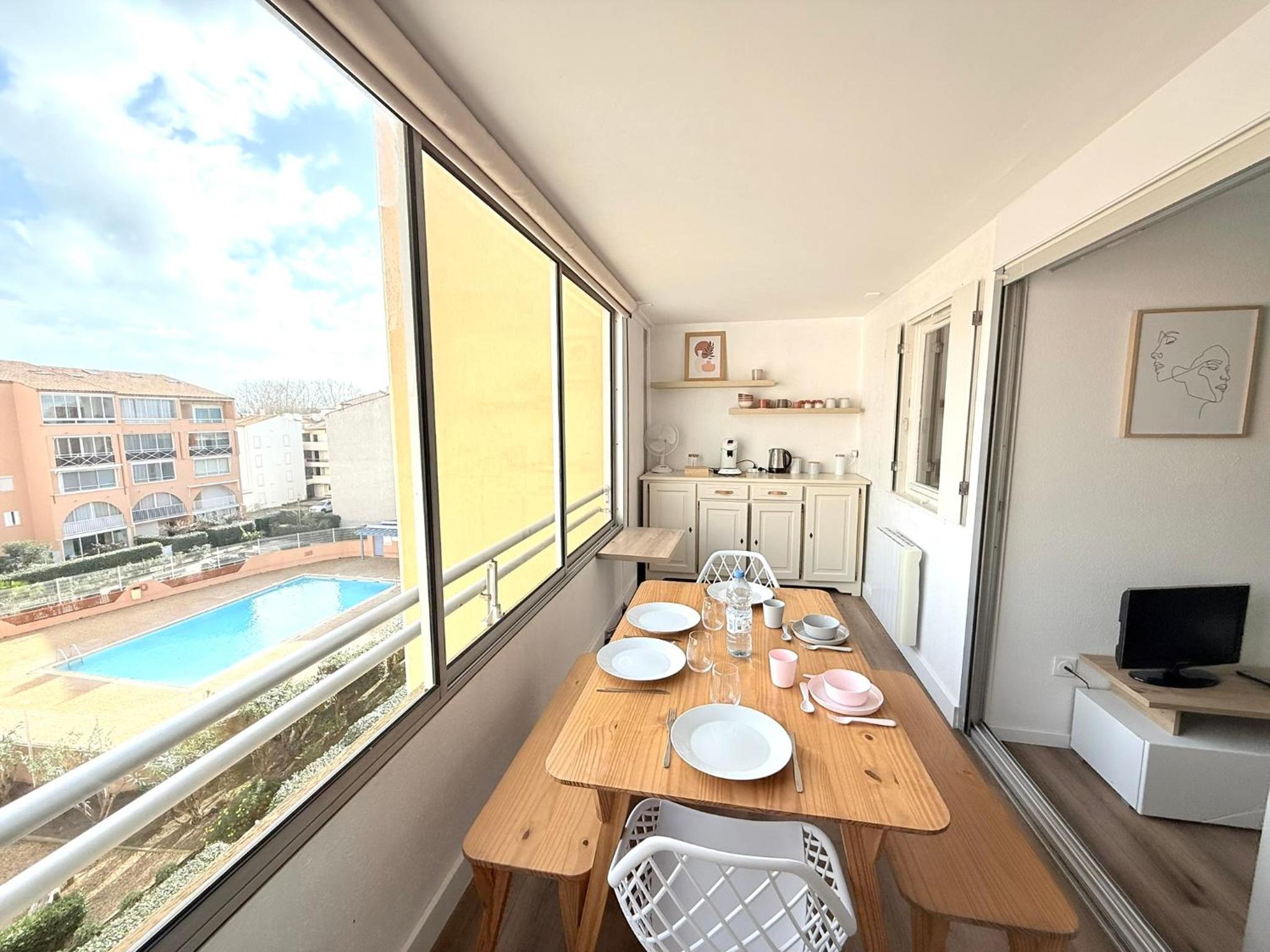 Appart Confort 4-6 Pers Agde,Animaux ok, Plage Richelieu à 150m, Piscine, Parking, Aqualand -