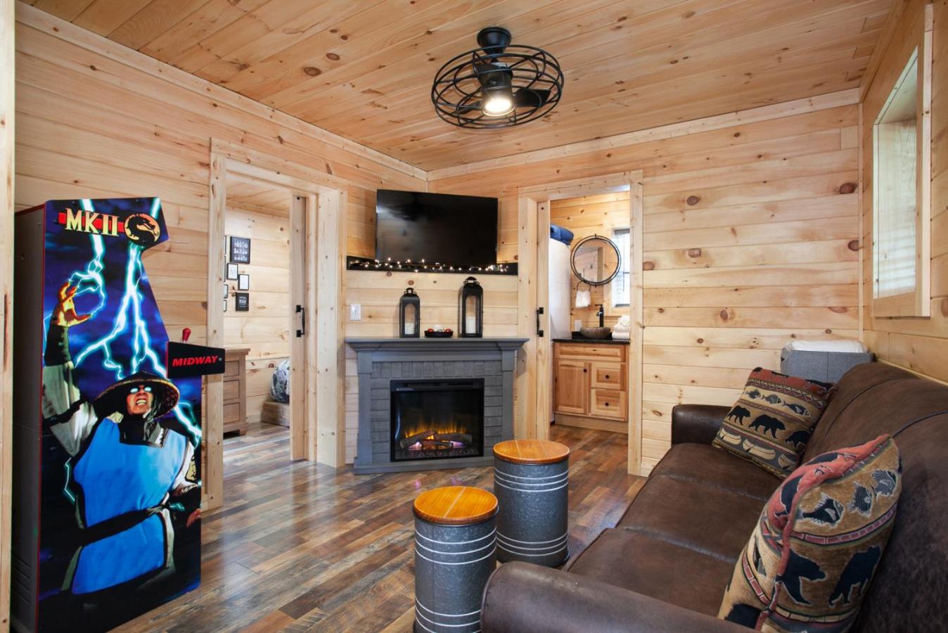 Whiskey Stone Hot Tub Fireplace Grill Arcade