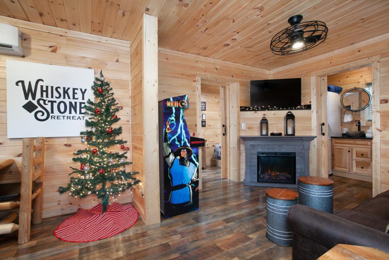 Whiskey Stone Hot Tub Fireplace Grill Arcade