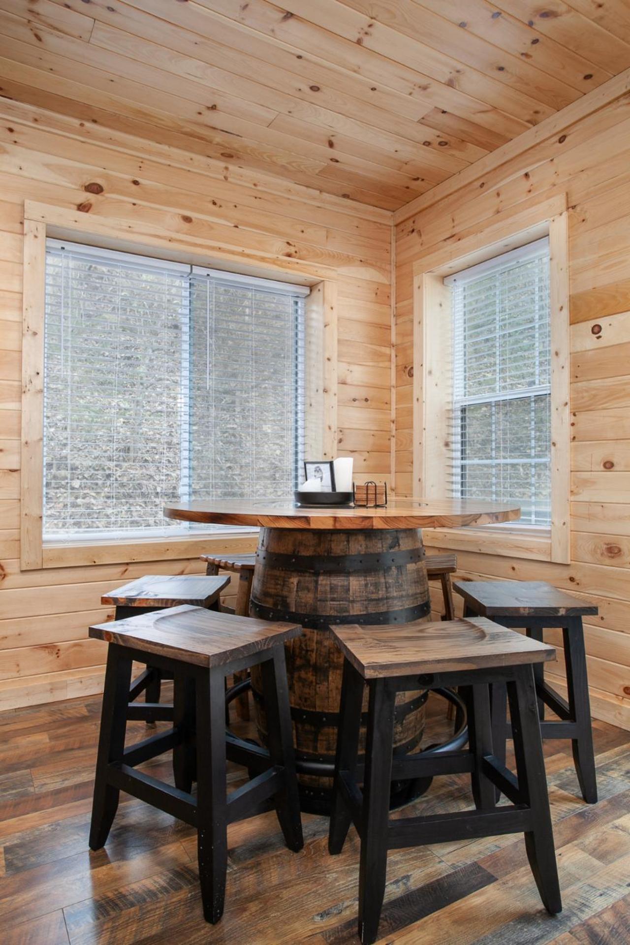 Whiskey Barrel w Hot Tub Arcade Game Fire Pit