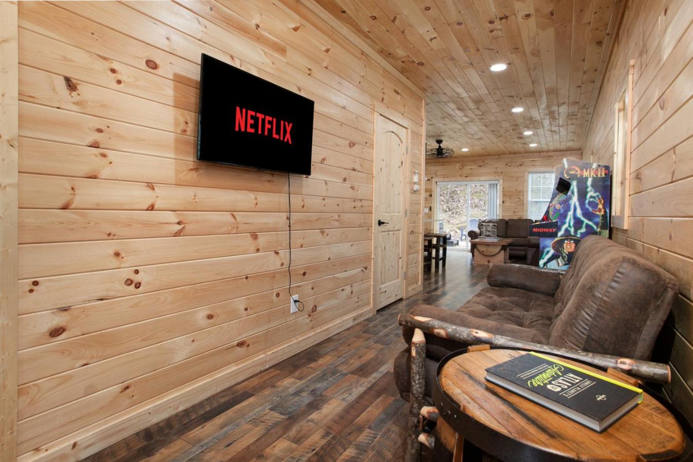 Whiskey Barrel w Hot Tub Arcade Game Fire Pit