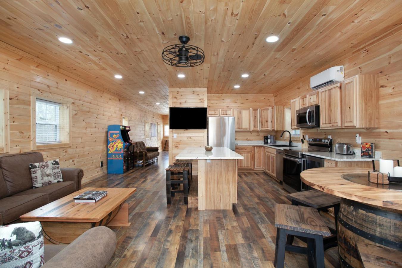 Whiskey Barrel w Hot Tub Arcade Game Fire Pit