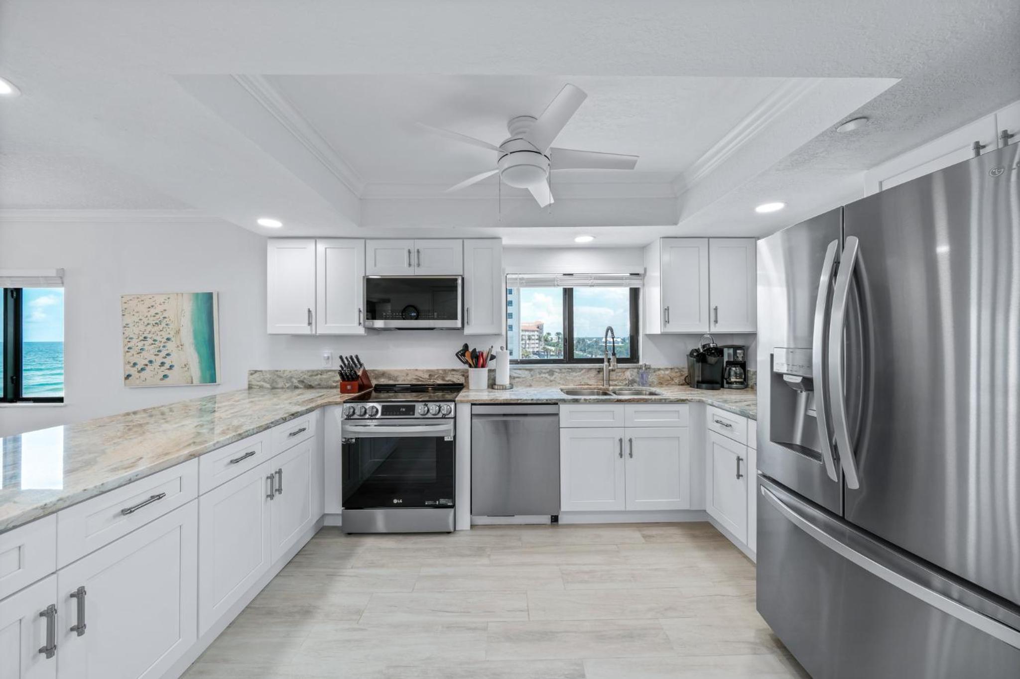 Corner oceanfront views with wrap around balcony located on the no-drive beach!