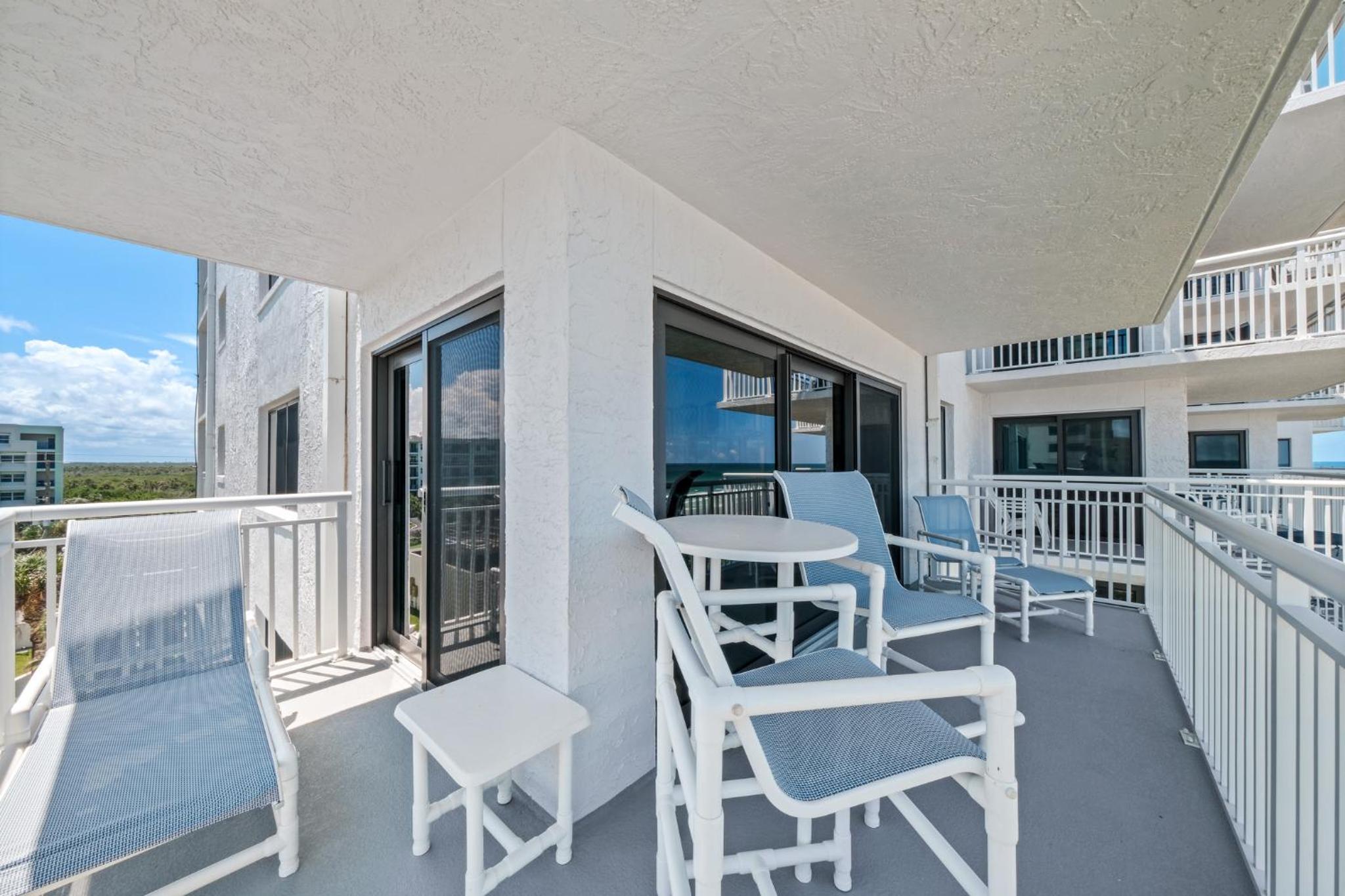 Corner oceanfront views with wrap around balcony located on the no-drive beach!