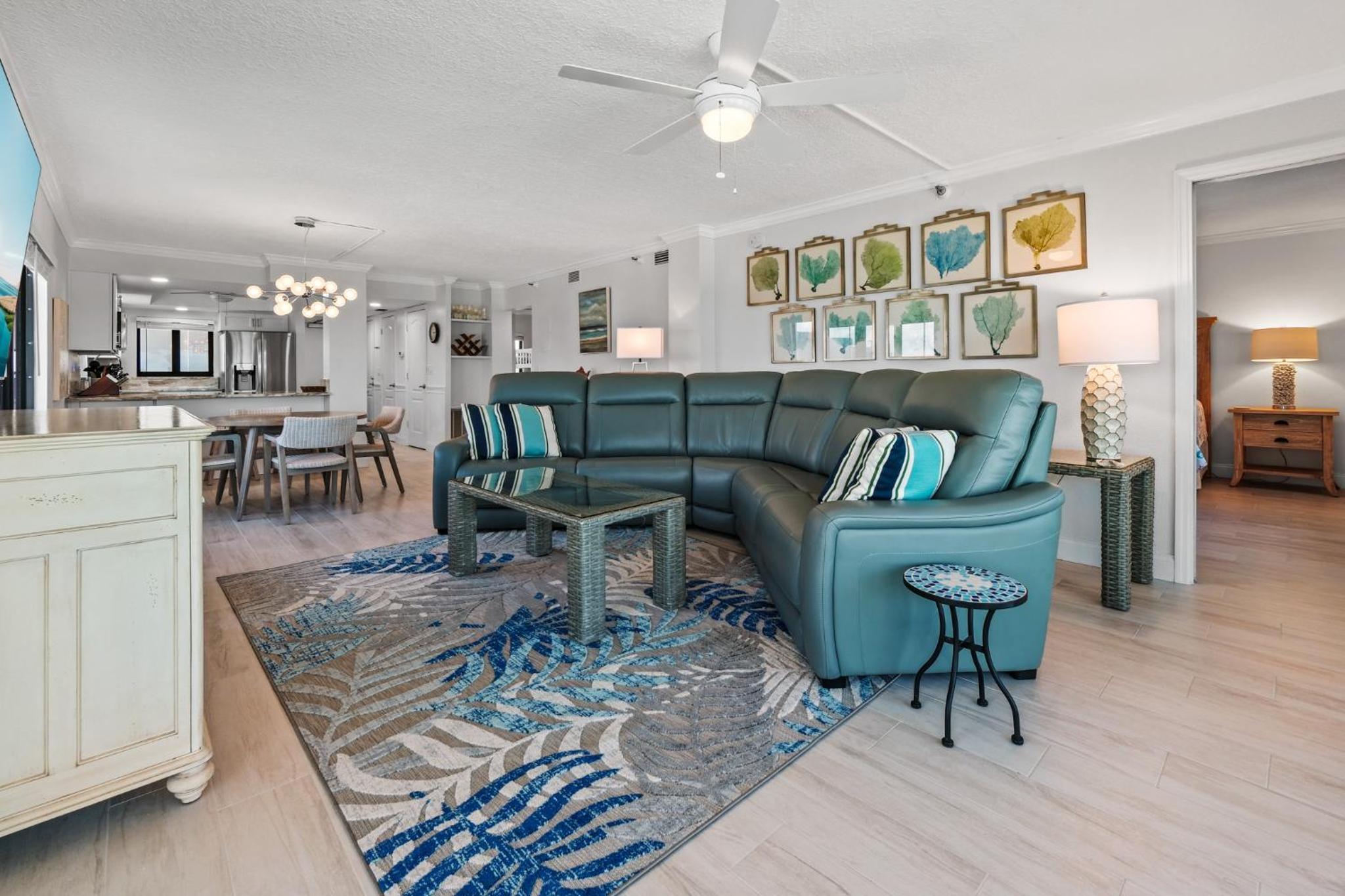 Corner oceanfront views with wrap around balcony located on the no-drive beach!