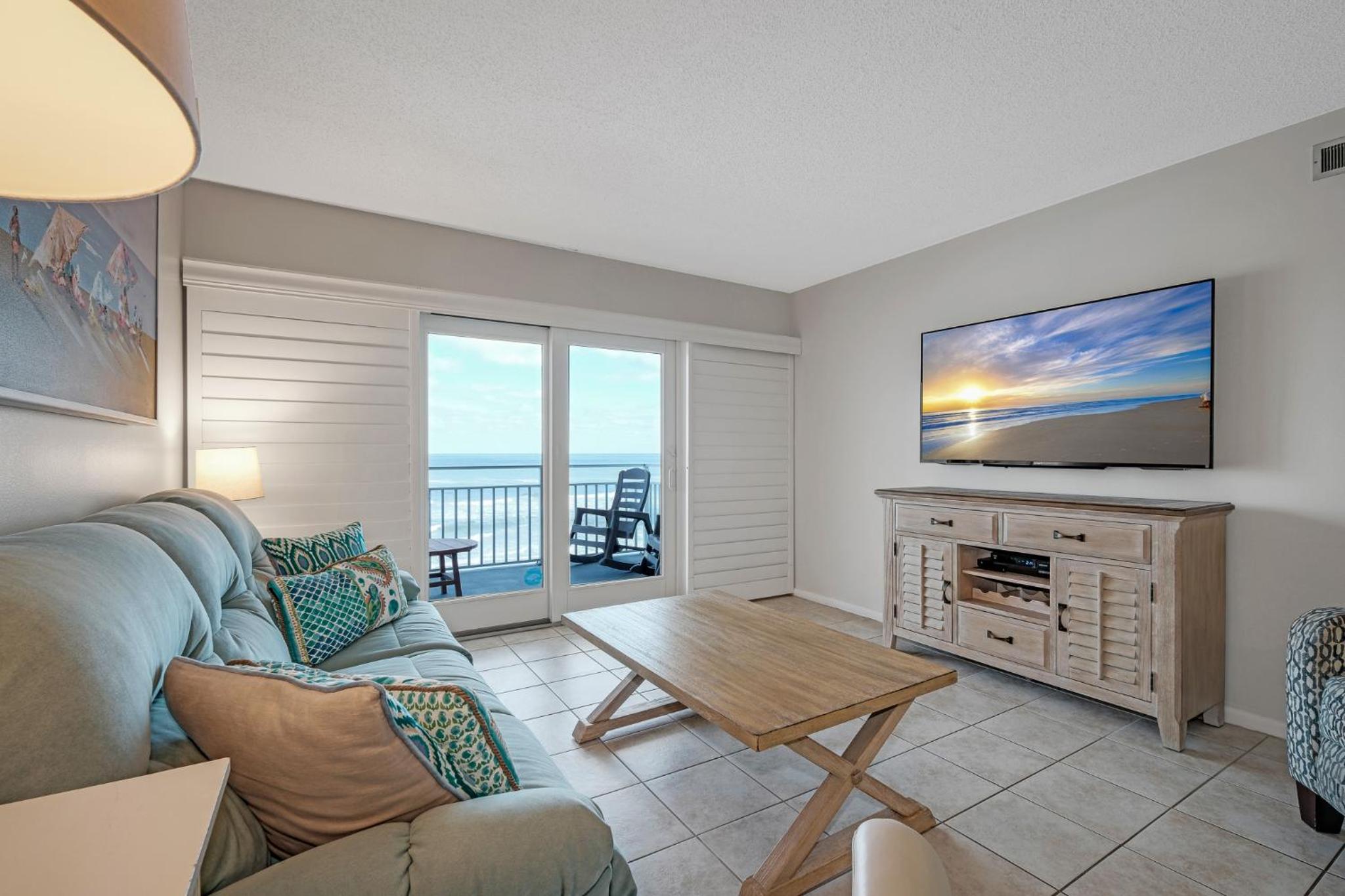 Direct Oceanfront Condo, No-Drive Beach, Great Beach View From Private Balcony