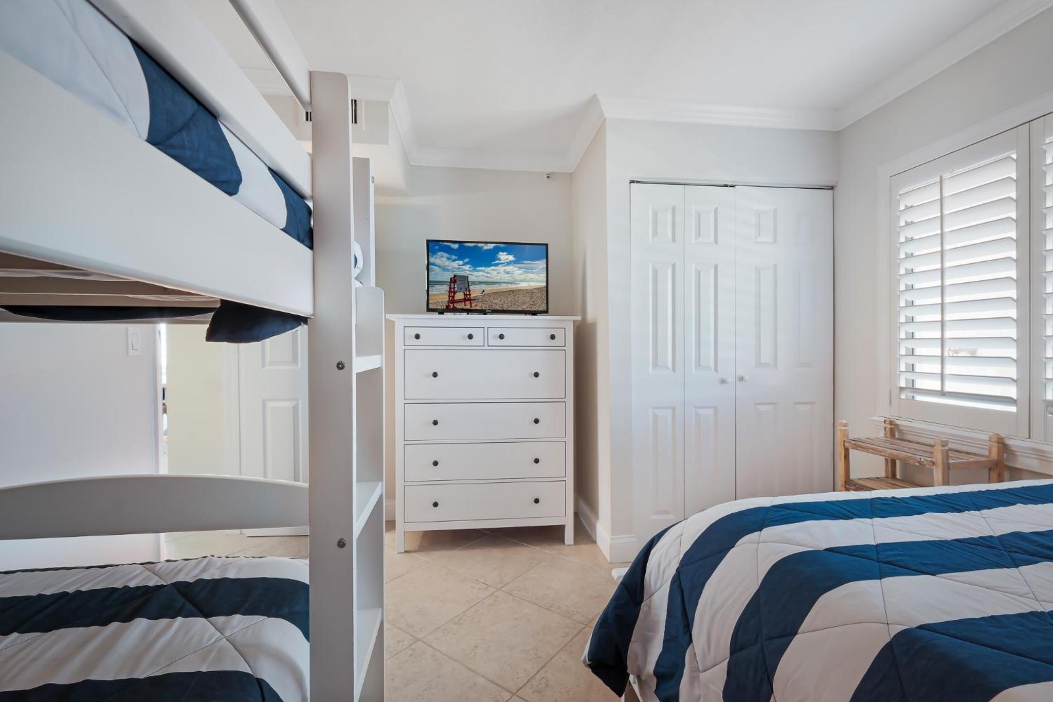 Take in the oceanfront corner views located on the no-drive beach!