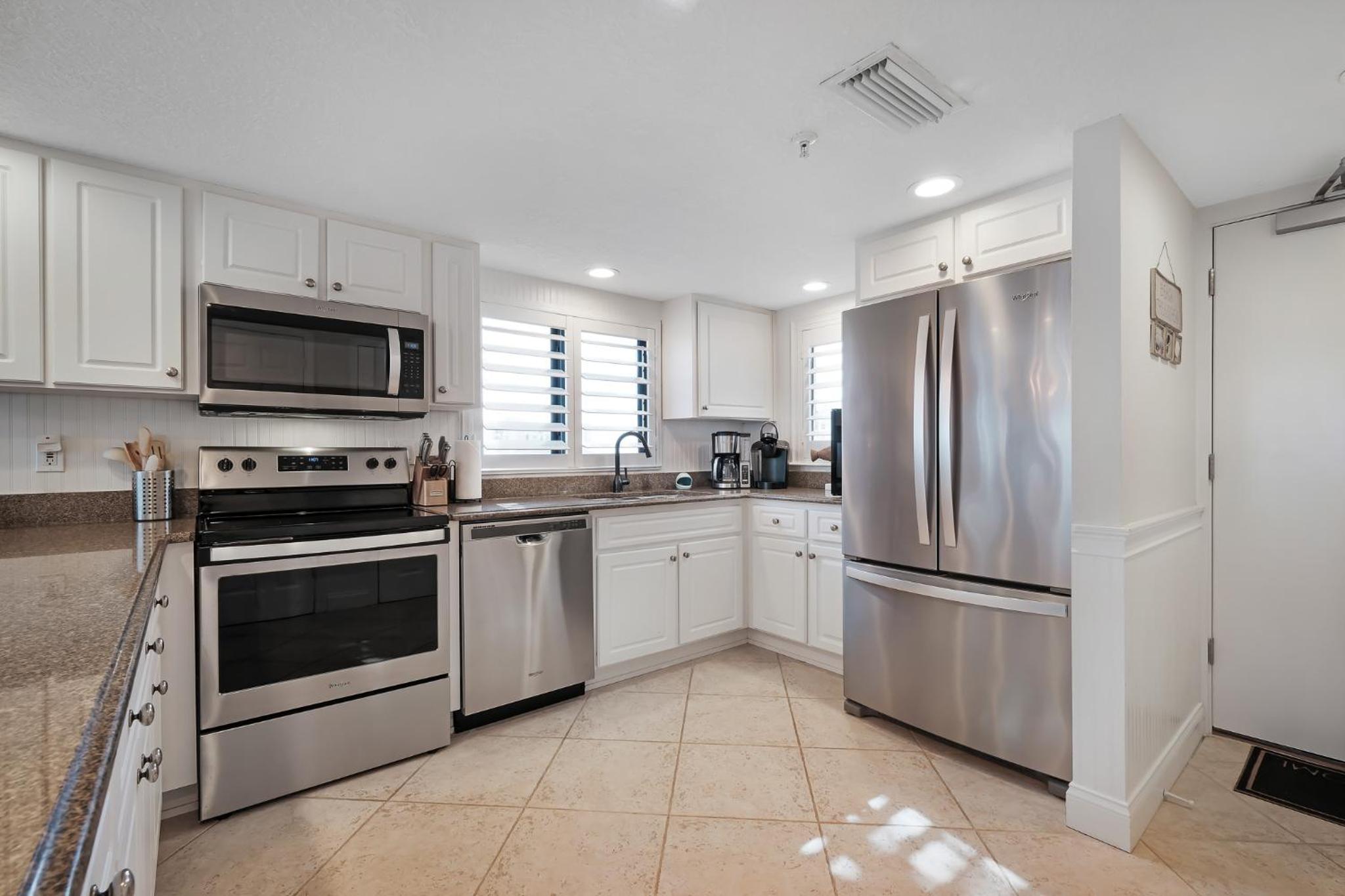 Take in the oceanfront corner views located on the no-drive beach!