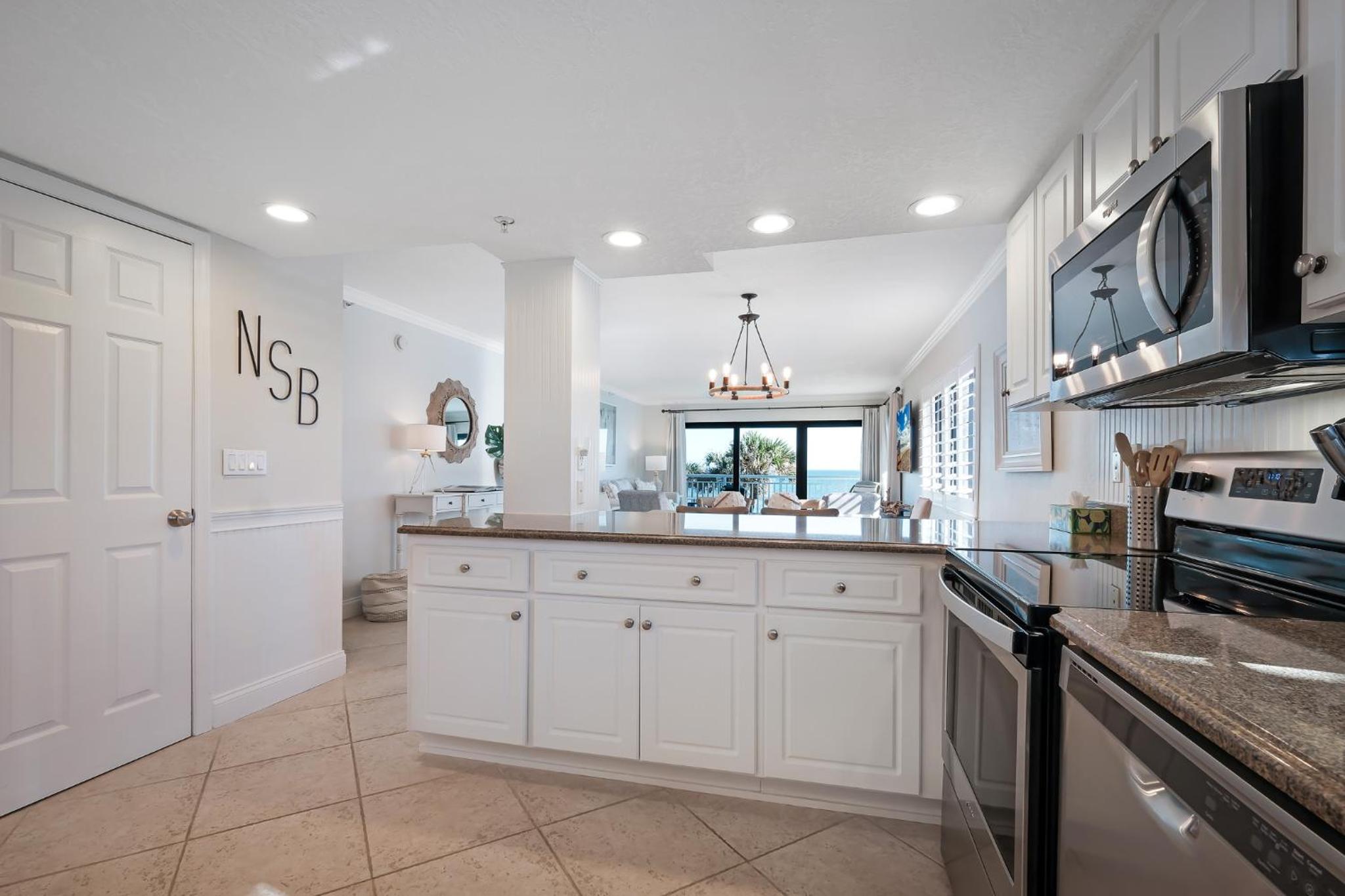 Take in the oceanfront corner views located on the no-drive beach!