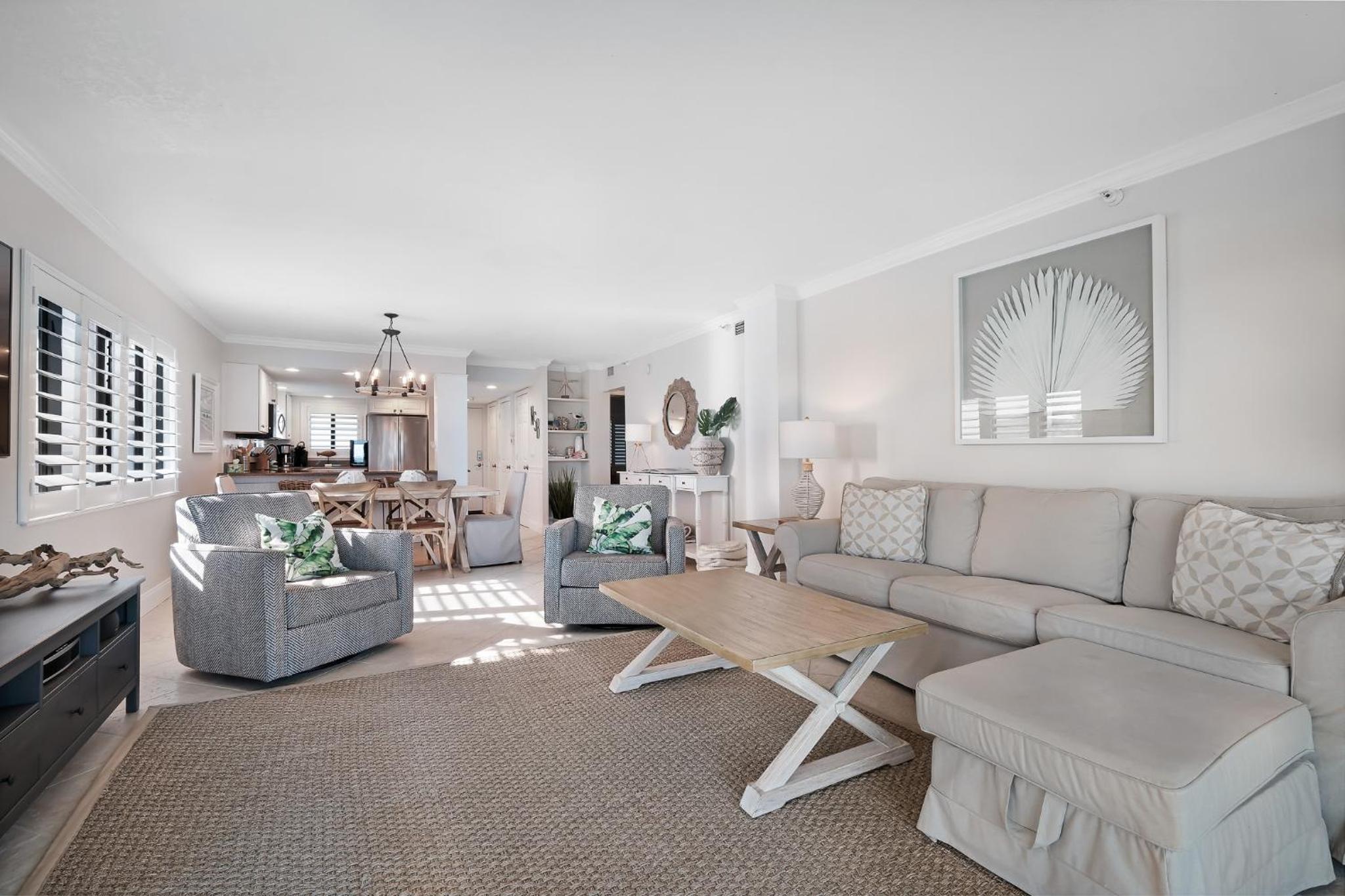 Take in the oceanfront corner views located on the no-drive beach!