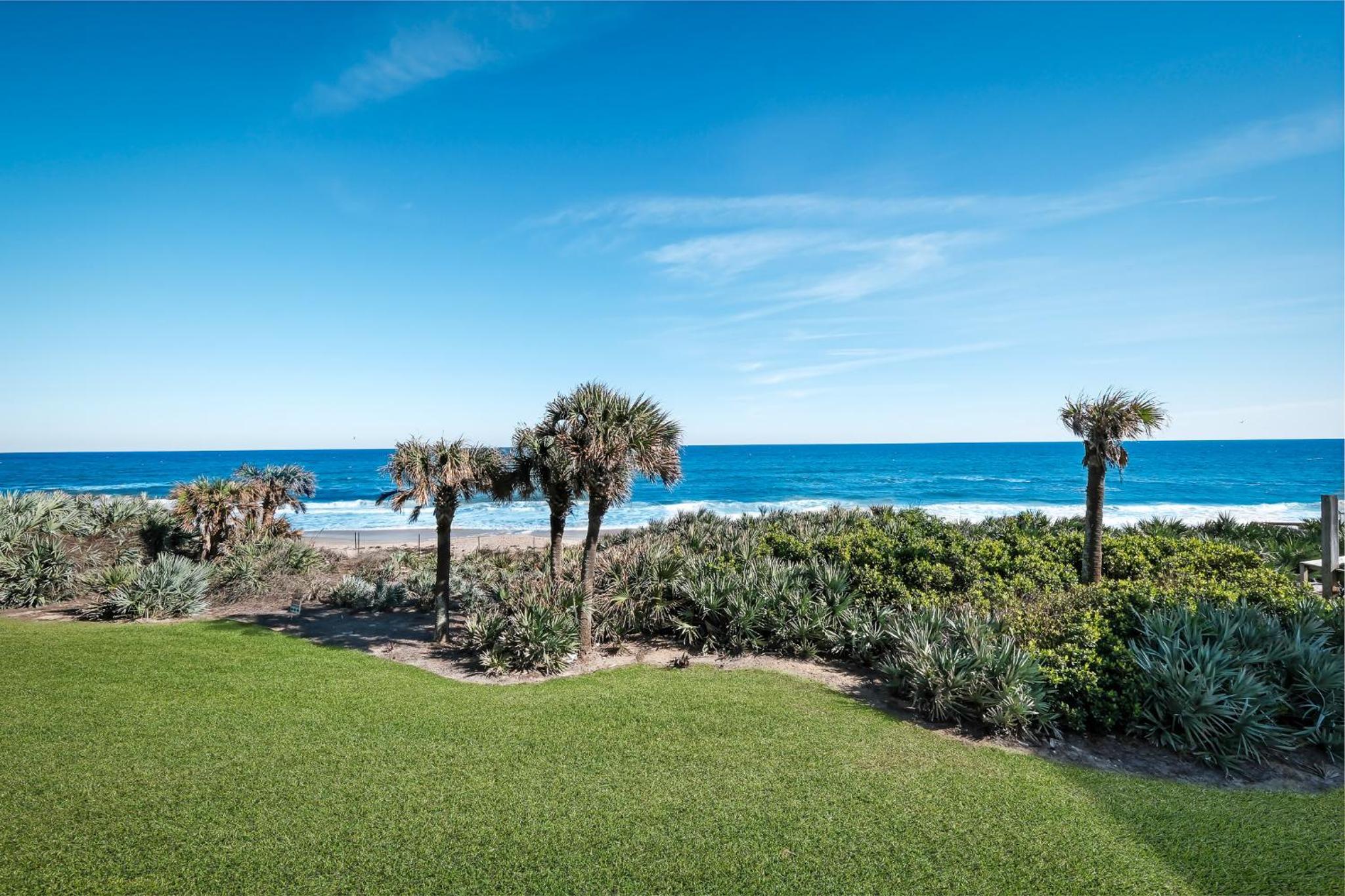 Take in the oceanfront corner views located on the no-drive beach!