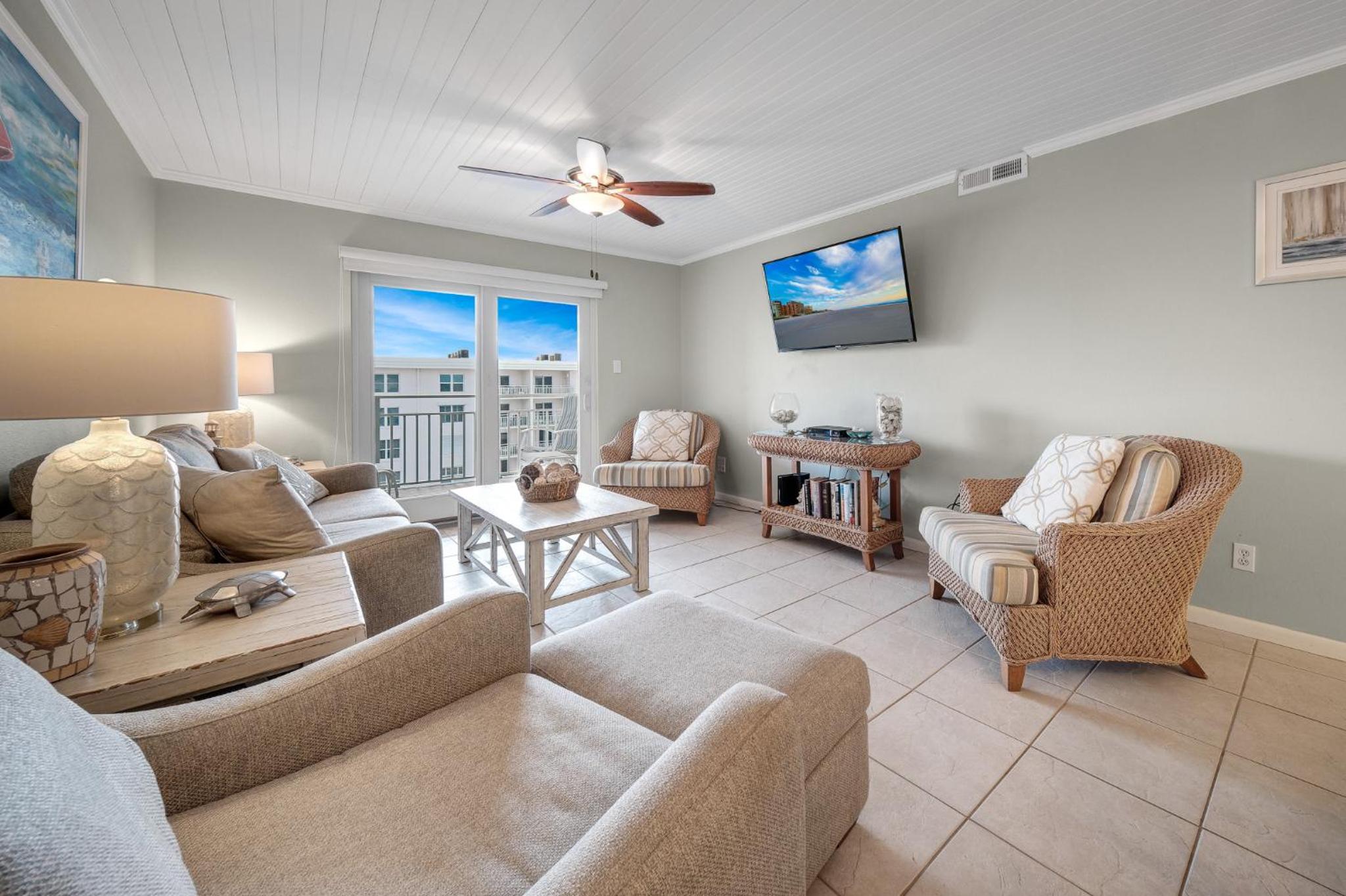 Top Floor Ocean and Pool Views located on No-Drive Beach with 2 Complex Pools