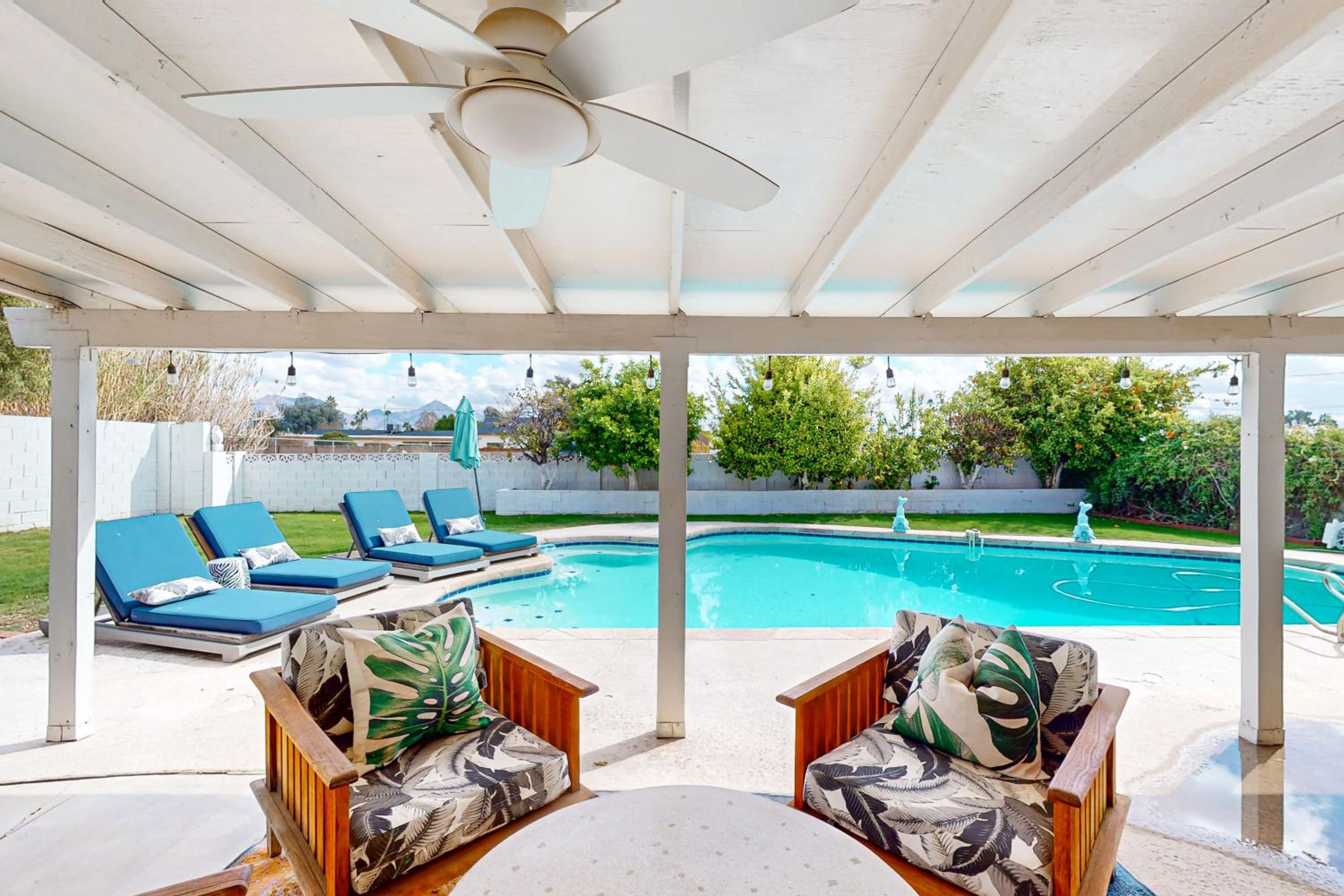 Lounge Poolside Scottsdale Gem with Game Room!