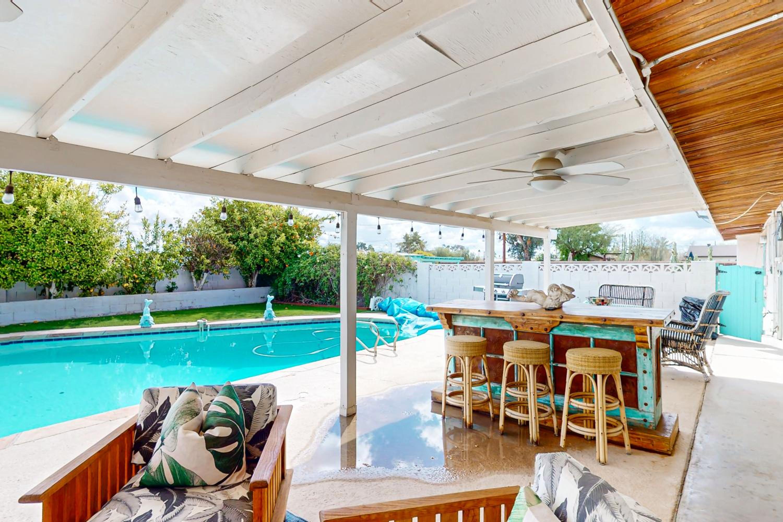 Lounge Poolside Scottsdale Gem with Game Room!