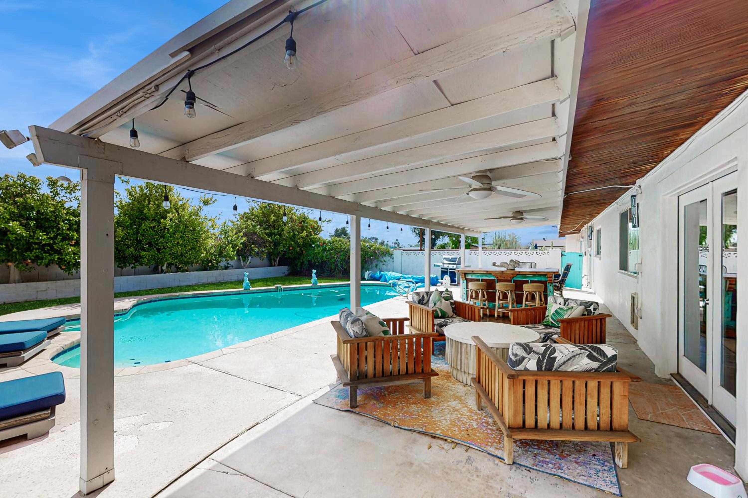Lounge Poolside Scottsdale Gem with Game Room!