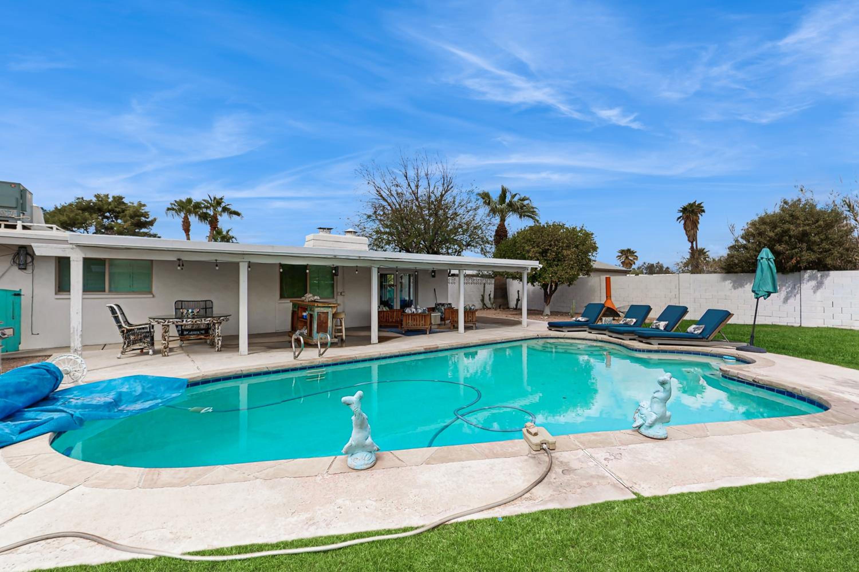 Lounge Poolside Scottsdale Gem with Game Room!