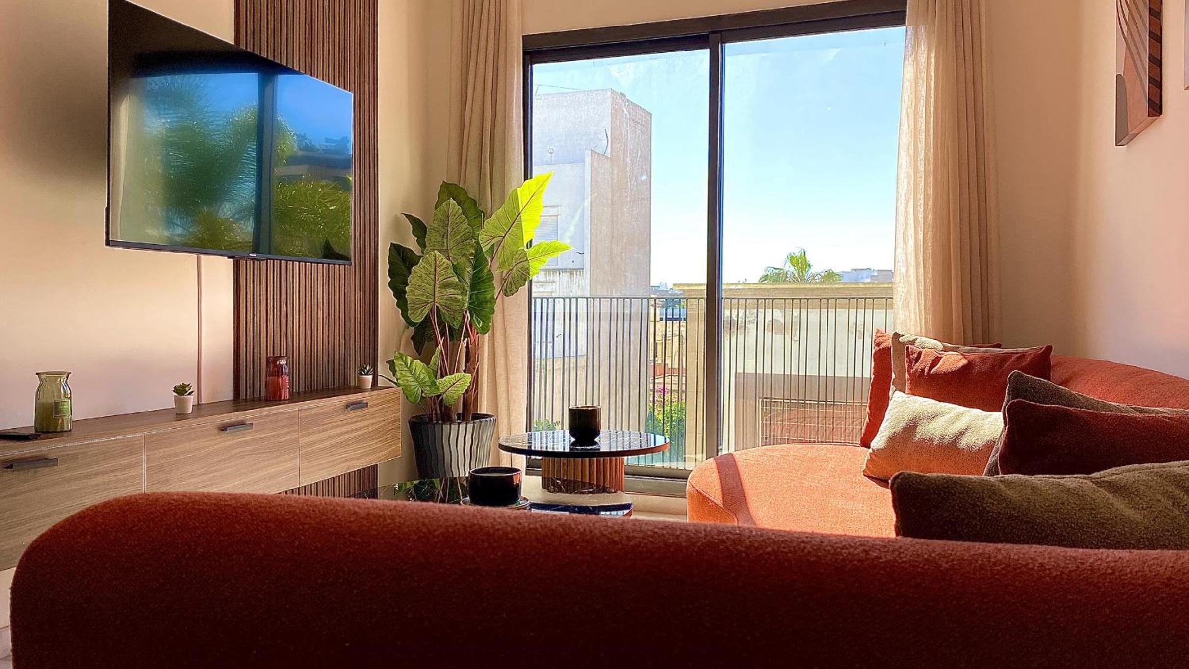 Modern & Fully equipped 1BDR Flats in Palmiers Central Casablanca with Terrace & Parking