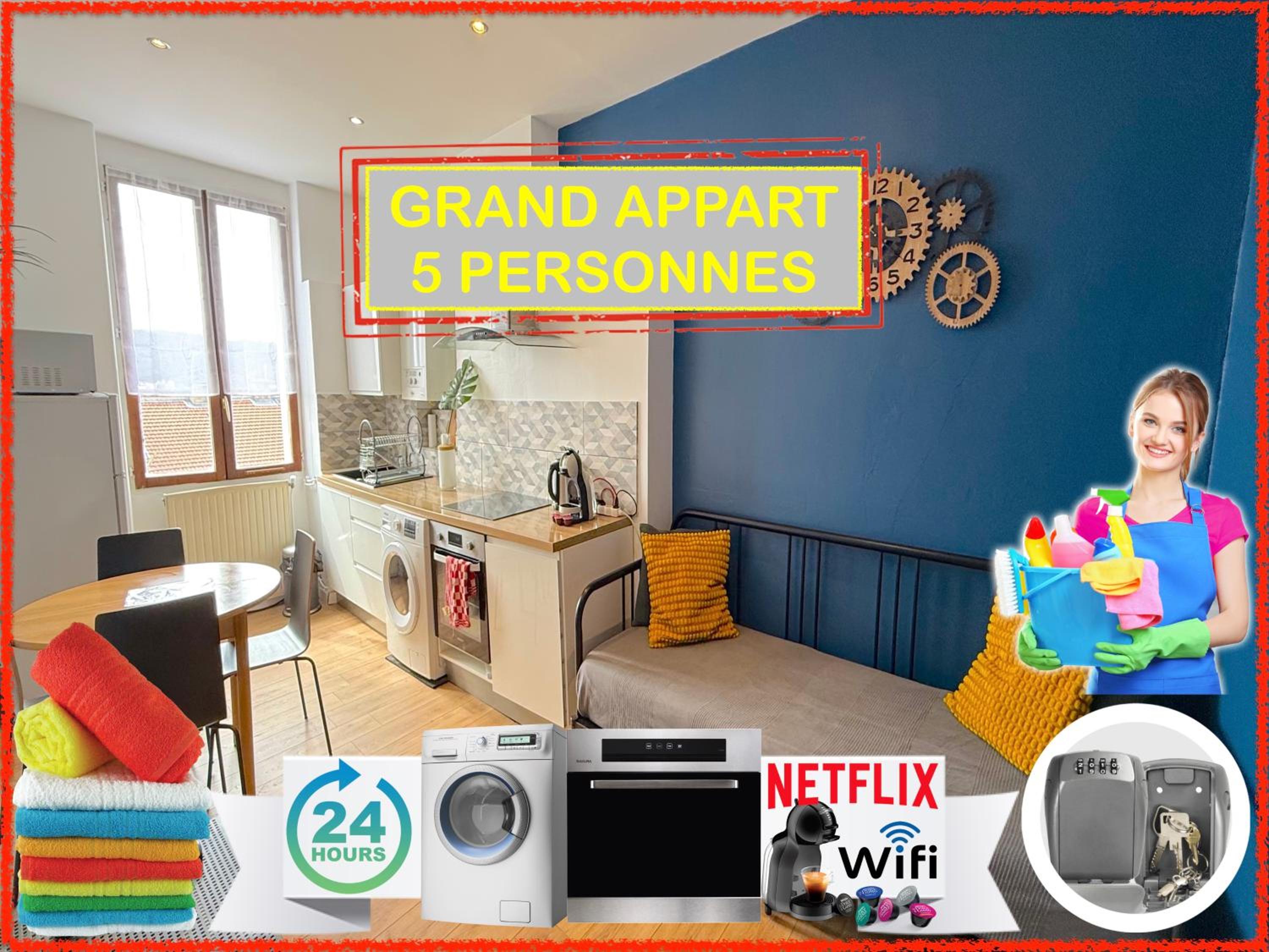 012 CHIC & COSY F2 34m2 HYPERCENTRE WIFI SMART TV NETFLIX