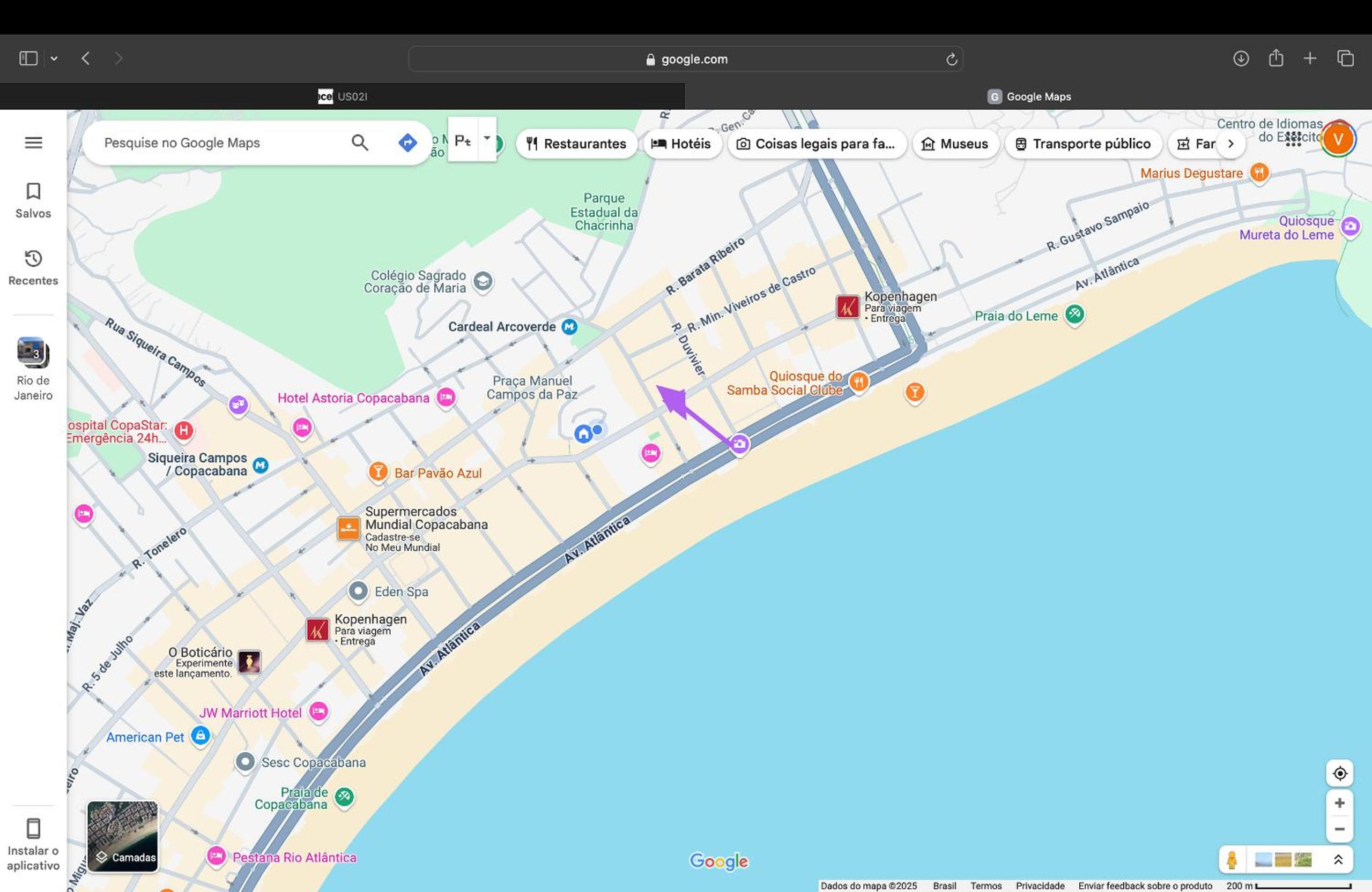 Localização Ícone em Copacabana! Atrás do Palace, 30m Metrô e Praia
