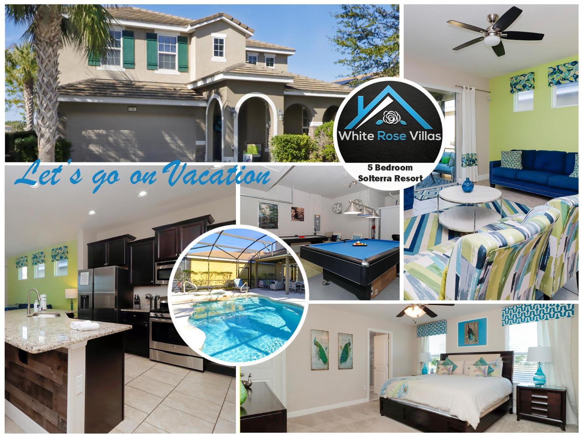 Ideal for Families Solterra Vacation Home with Sunny Pool Deck with Pool and Spa and Games Room Nr Disney