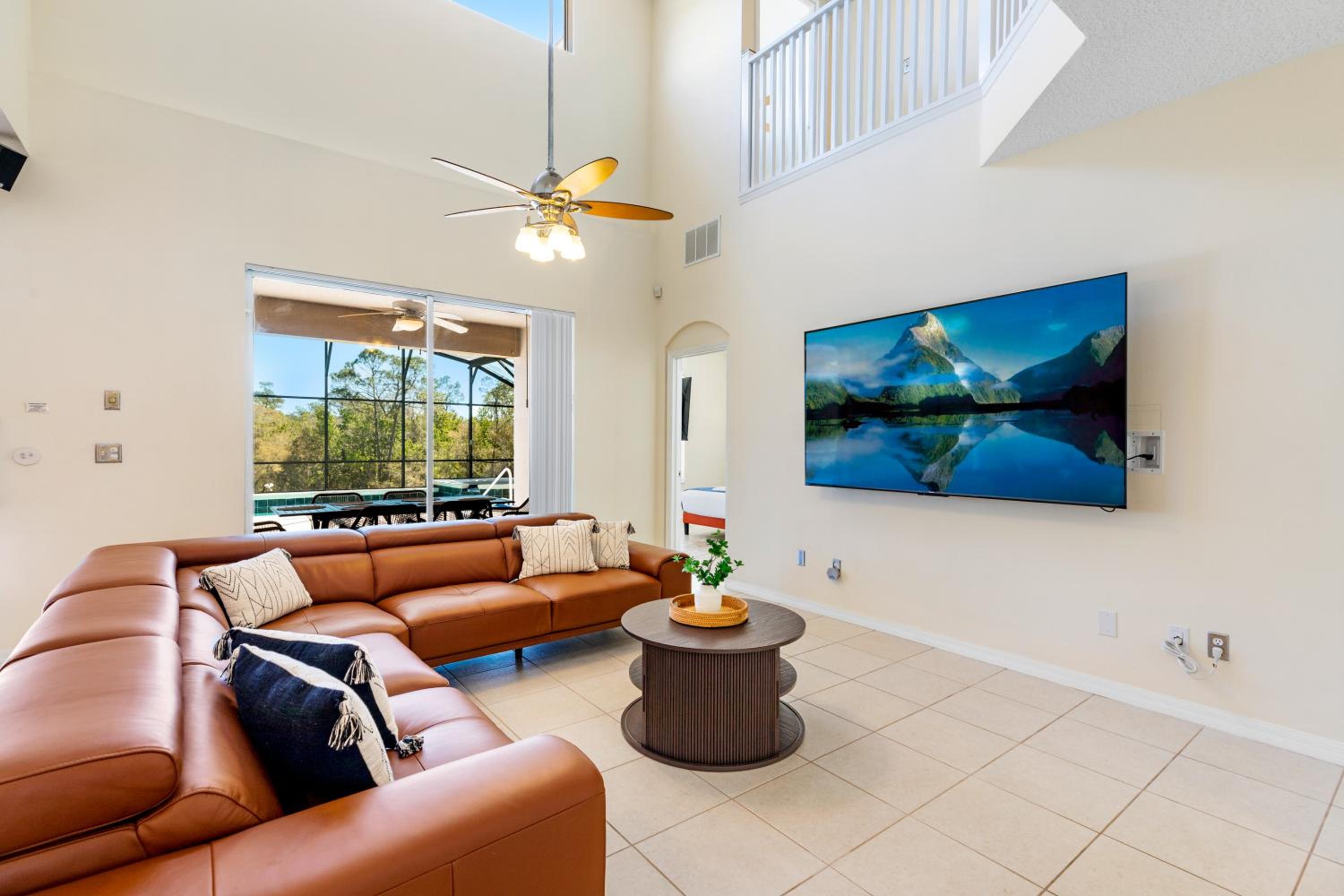 Luxury Emerald Island Resort Villa with Stunning Pool Deck and Lake View Near Disney